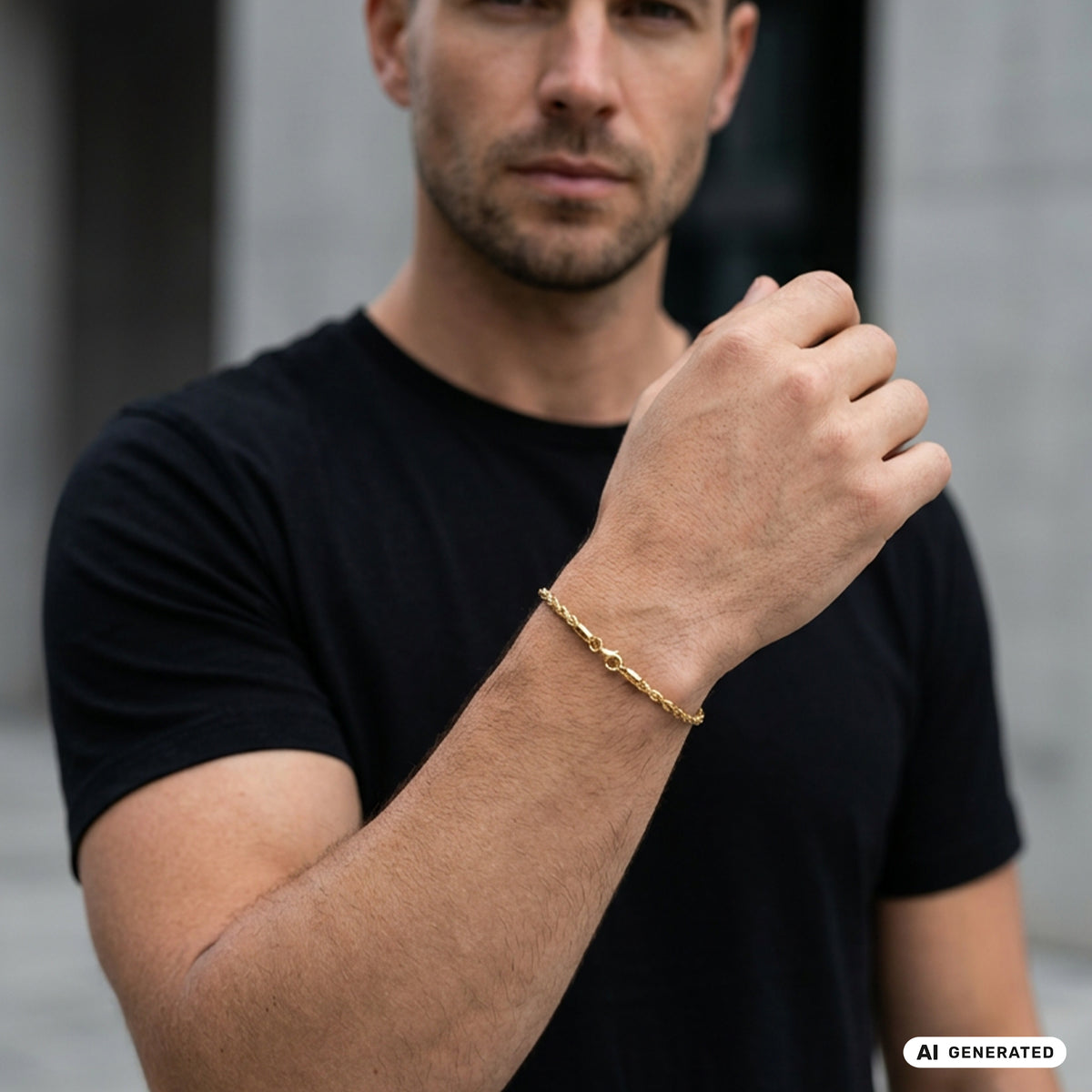 3mm Rope Chain Cord Chain Bracelet made of stainless steel