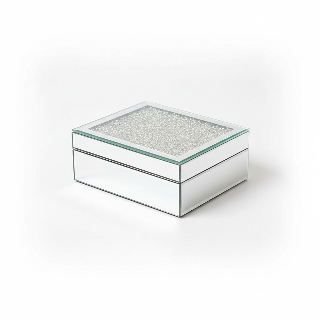 Professional studio product photo of rectangular jewelry box