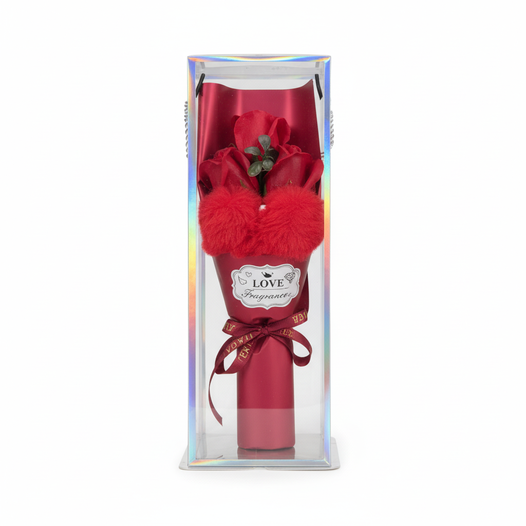 Professional studio product photo of red rose gift box