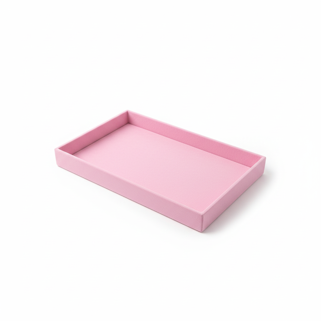 Rosa Schmucktablett - Professionelles Produktbild