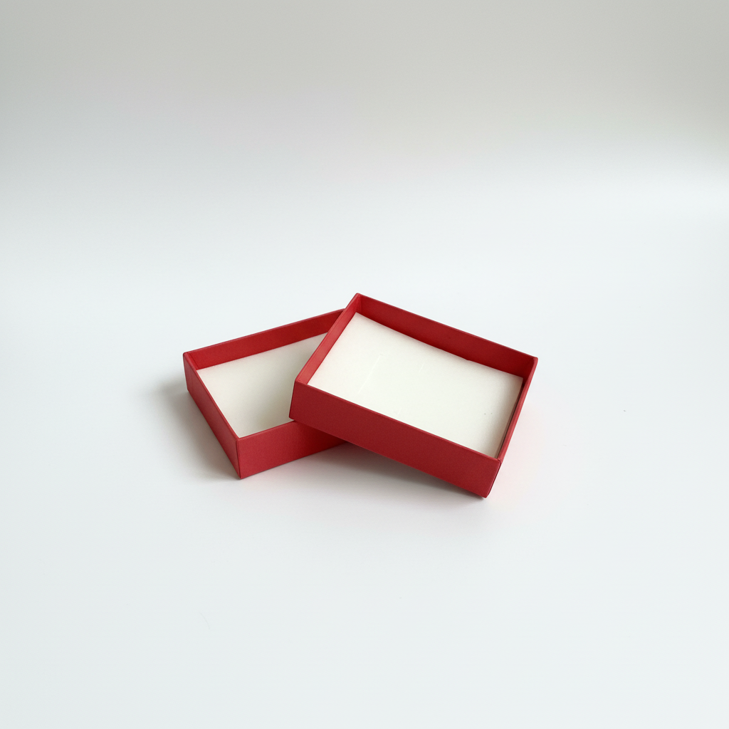 Studio-Produktfoto rote Box mit Schaumstoff