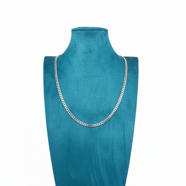 Türkisblaue Büste mit dünner Cuban Link Kette