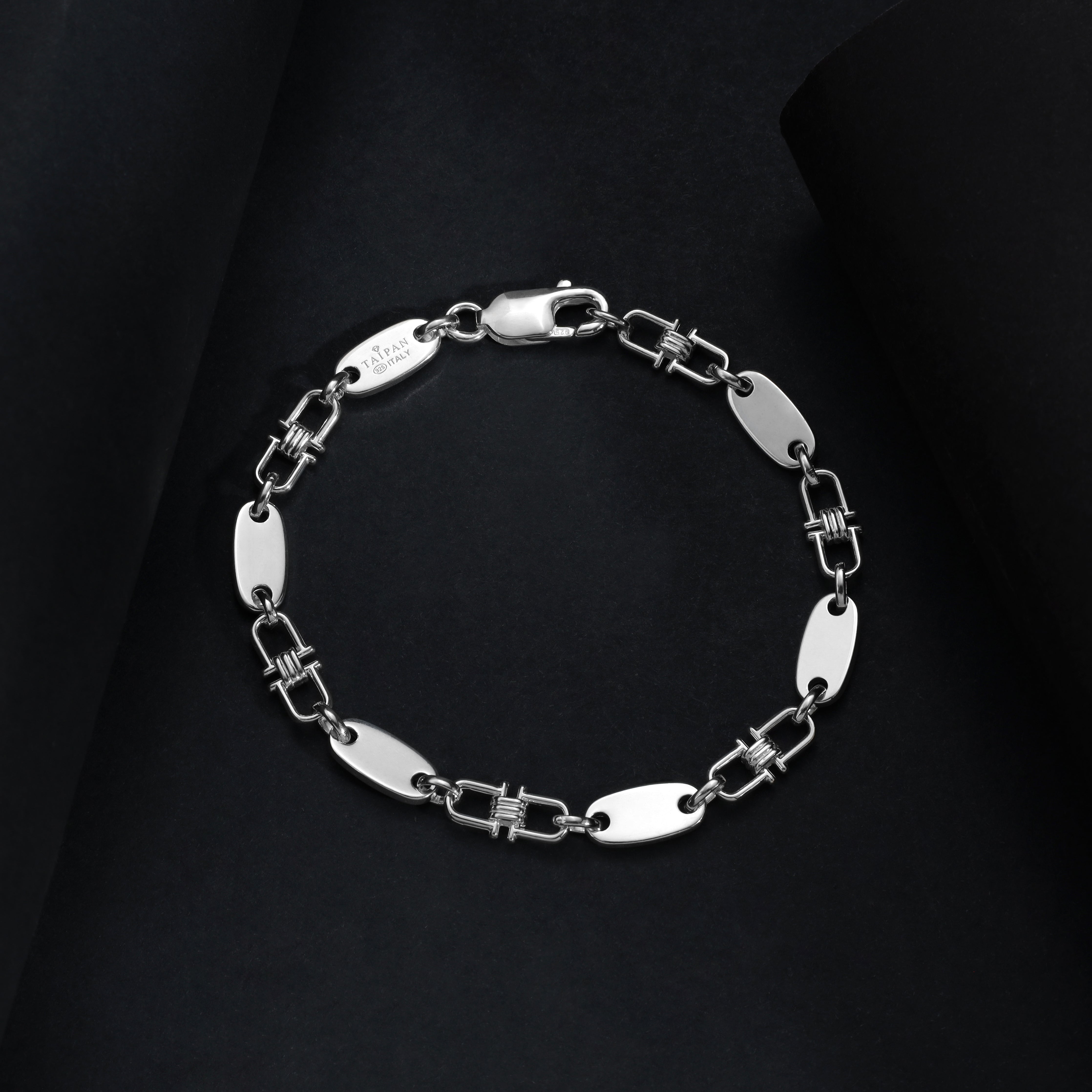 Plattenkette Armband 6mm aus 925 Silber - Taipan Schmuck
