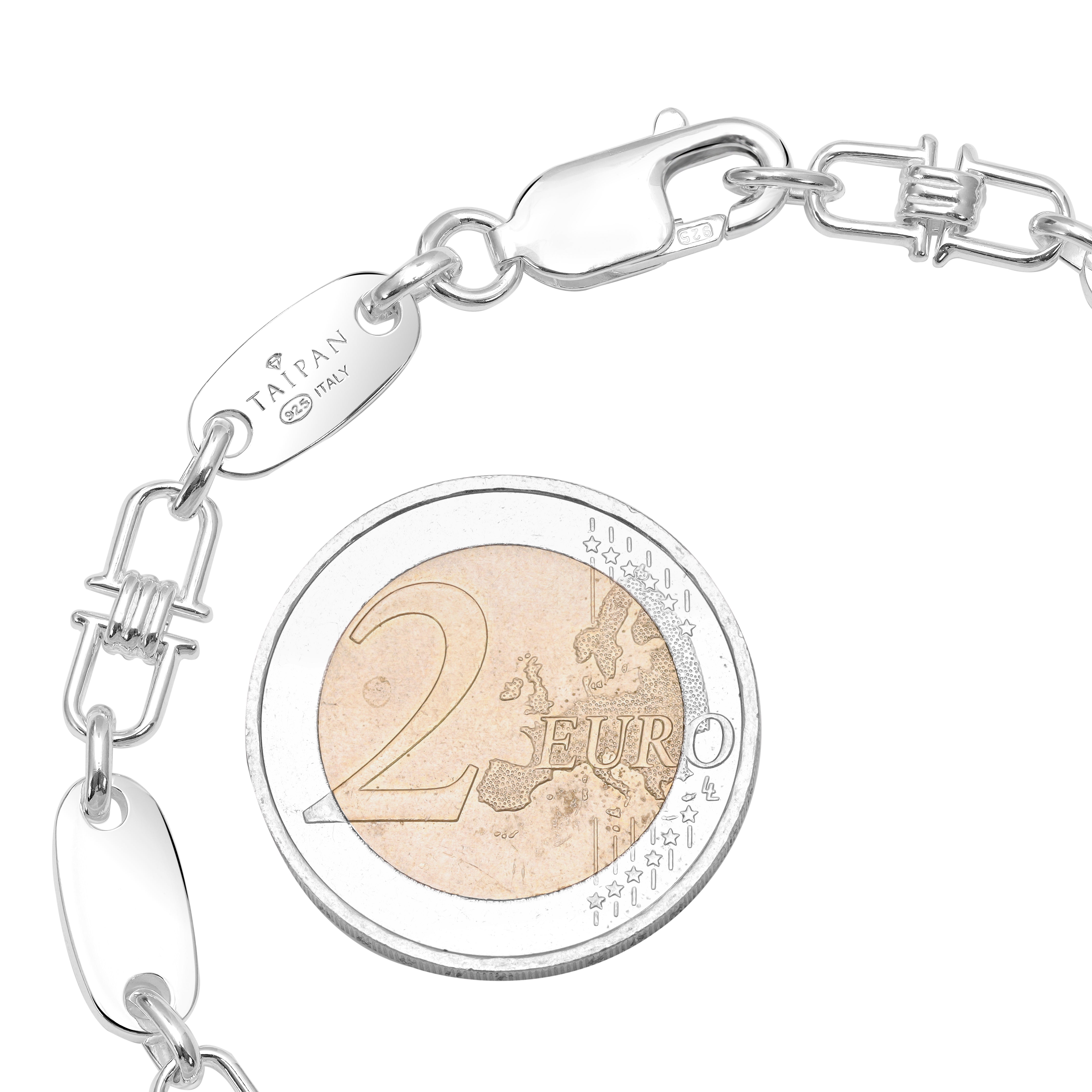 Plattenkette Armband 6mm aus 925 Silber - Taipan Schmuck