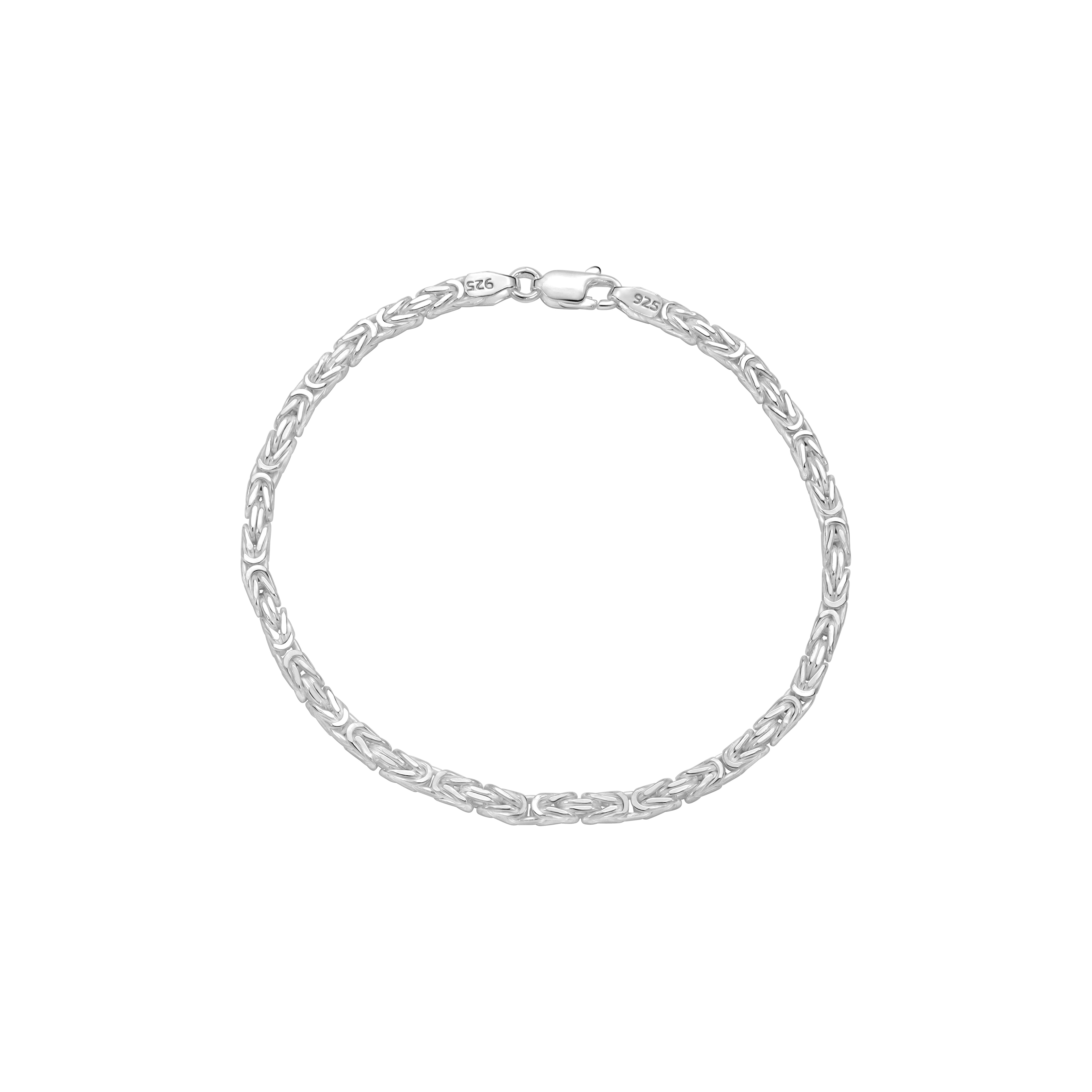 Königskette vierkant Armband Königsarmband 3mm breit 20cm lang aus 925 Sterling Silber (B451) - Taipan Schmuck