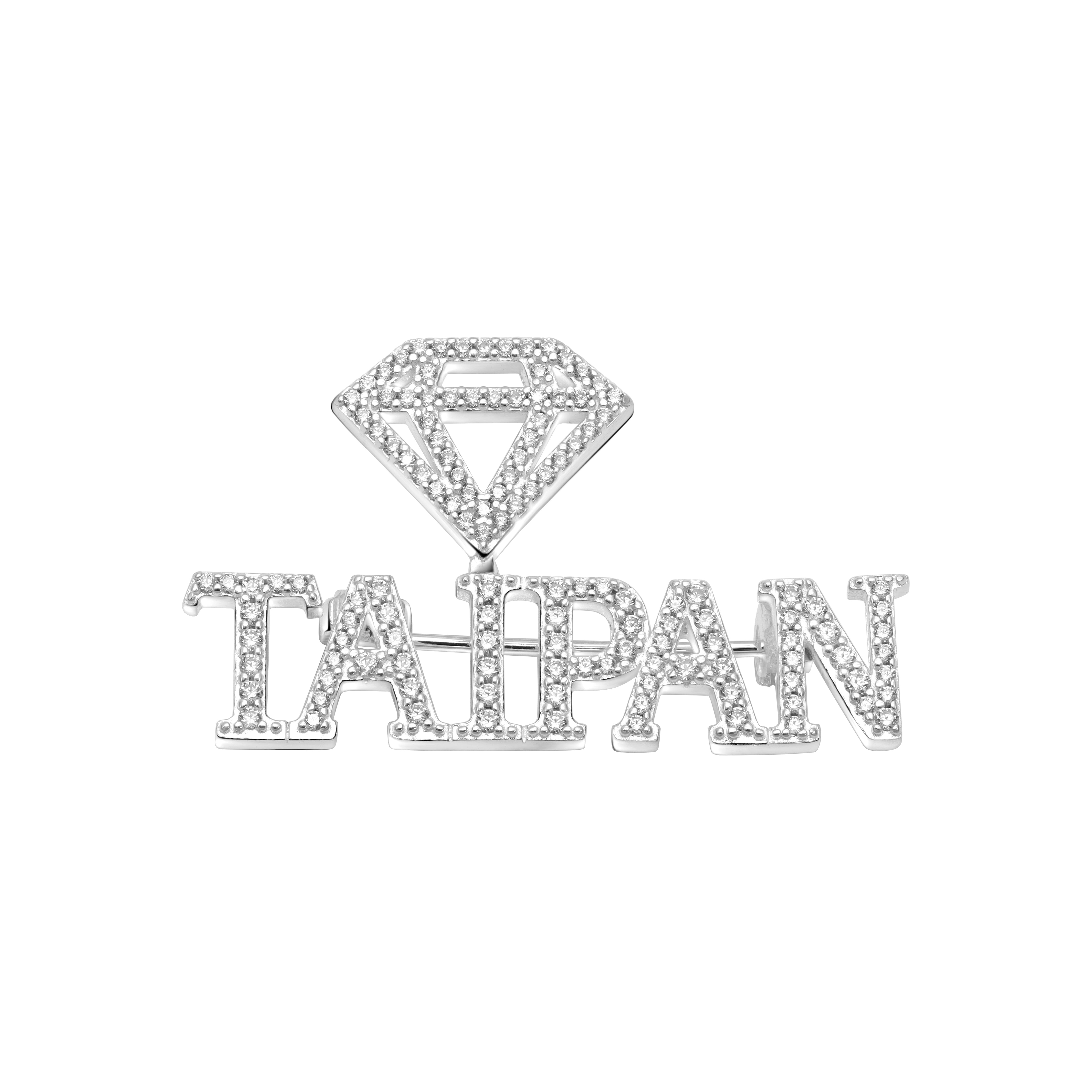 Iced Out Stil Taipan Brosche Anstecknadel Anhänger aus 925 Sterlingsilber (BR002) - Taipan Schmuck