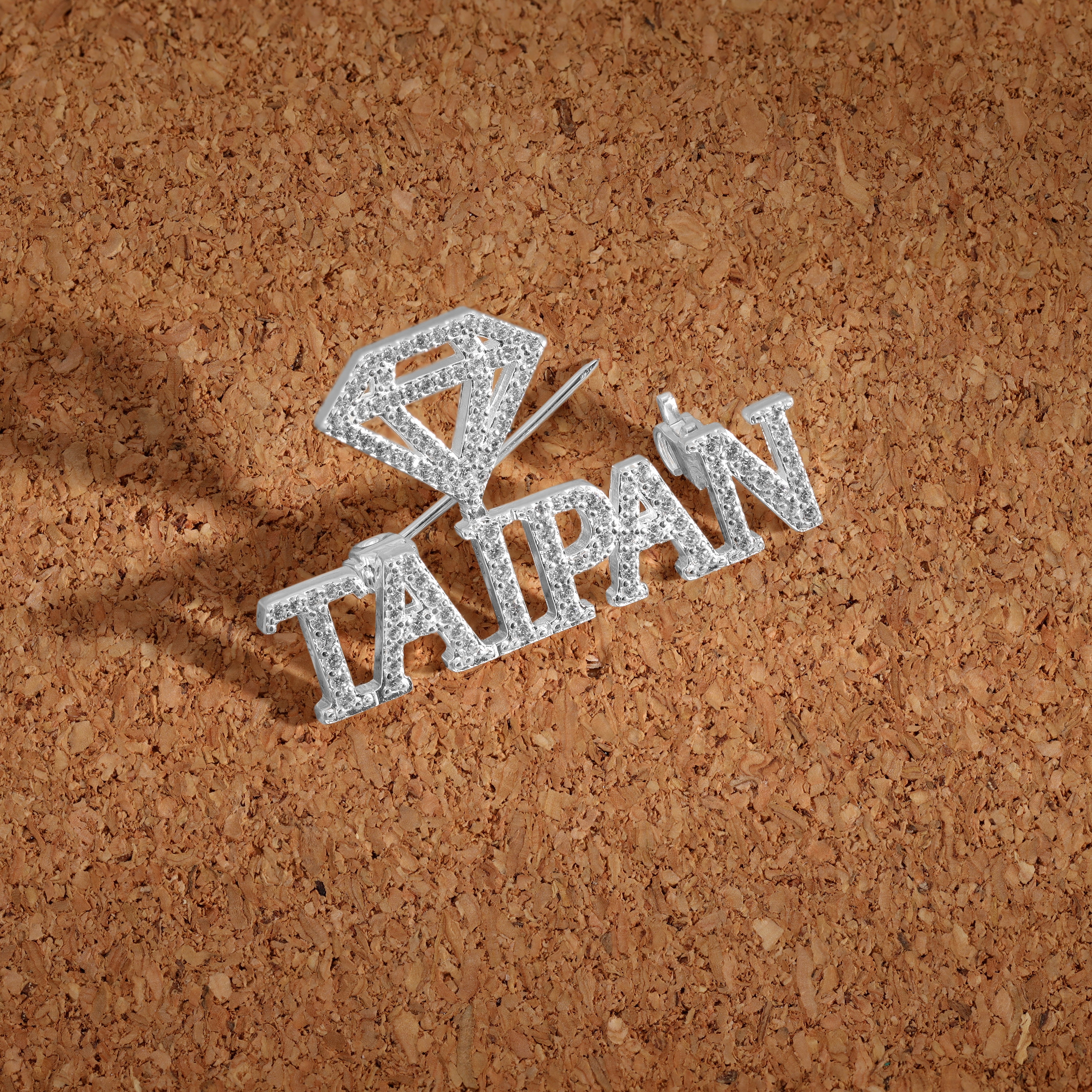 Iced Out Stil Taipan Brosche Anstecknadel Anhänger aus 925 Sterlingsilber (BR002) - Taipan Schmuck