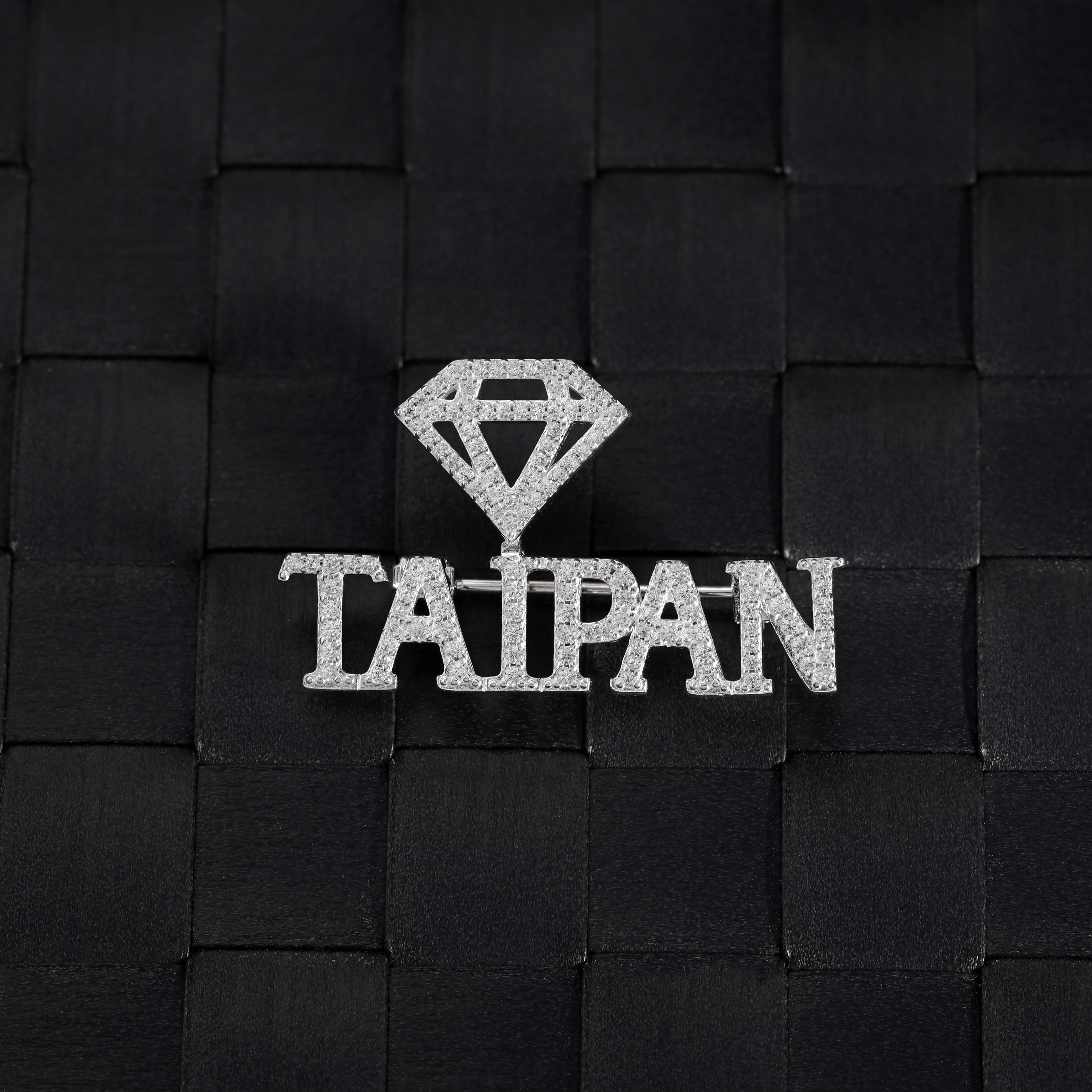 Iced Out Stil Taipan Brosche Anstecknadel Anhänger aus 925 Sterlingsilber (BR002) - Taipan Schmuck