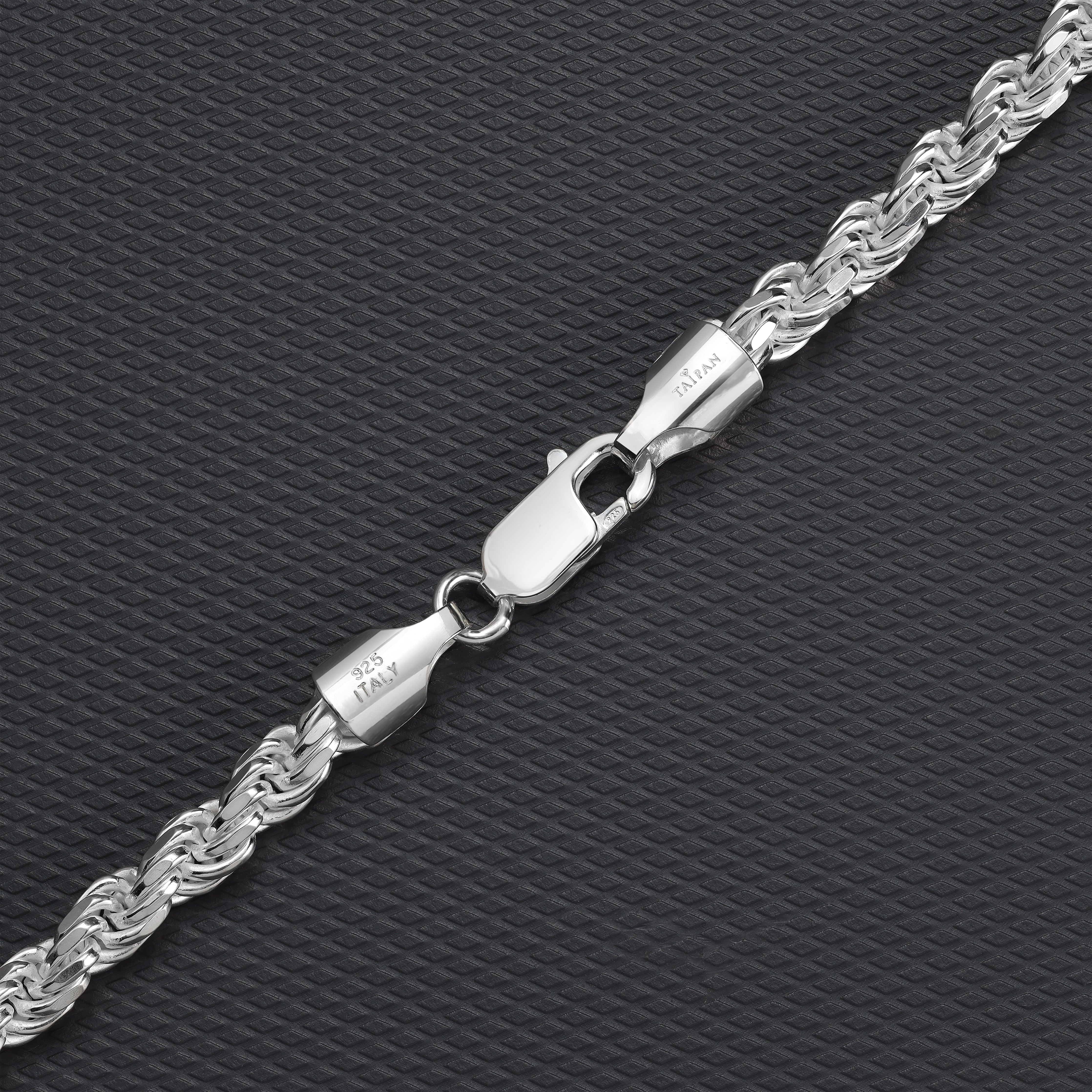 5mm Kordelkette Rope Chain aus 925 Silber - Taipan Schmuck