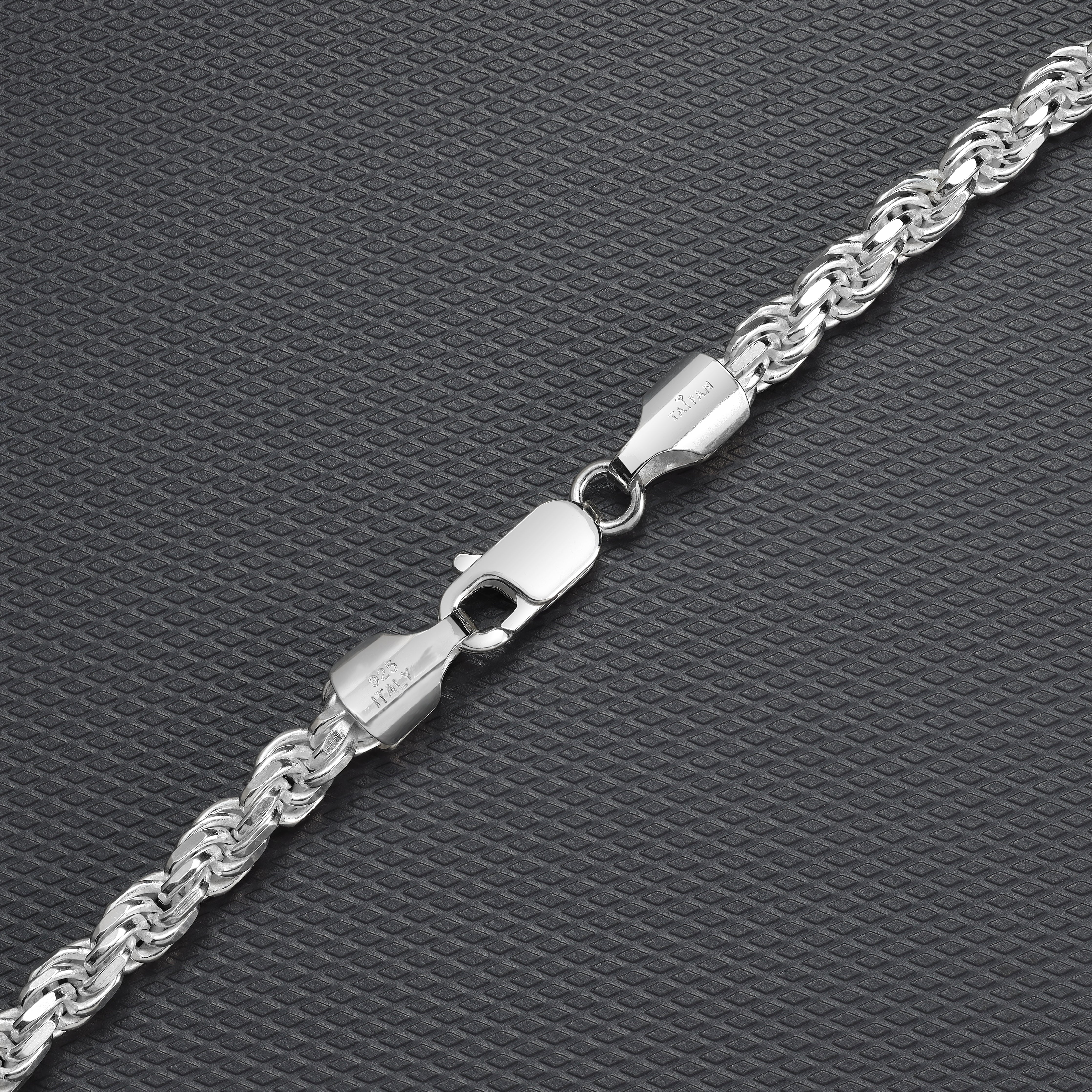5mm Kordelkette Rope Chain aus 925 Silber - Taipan Schmuck