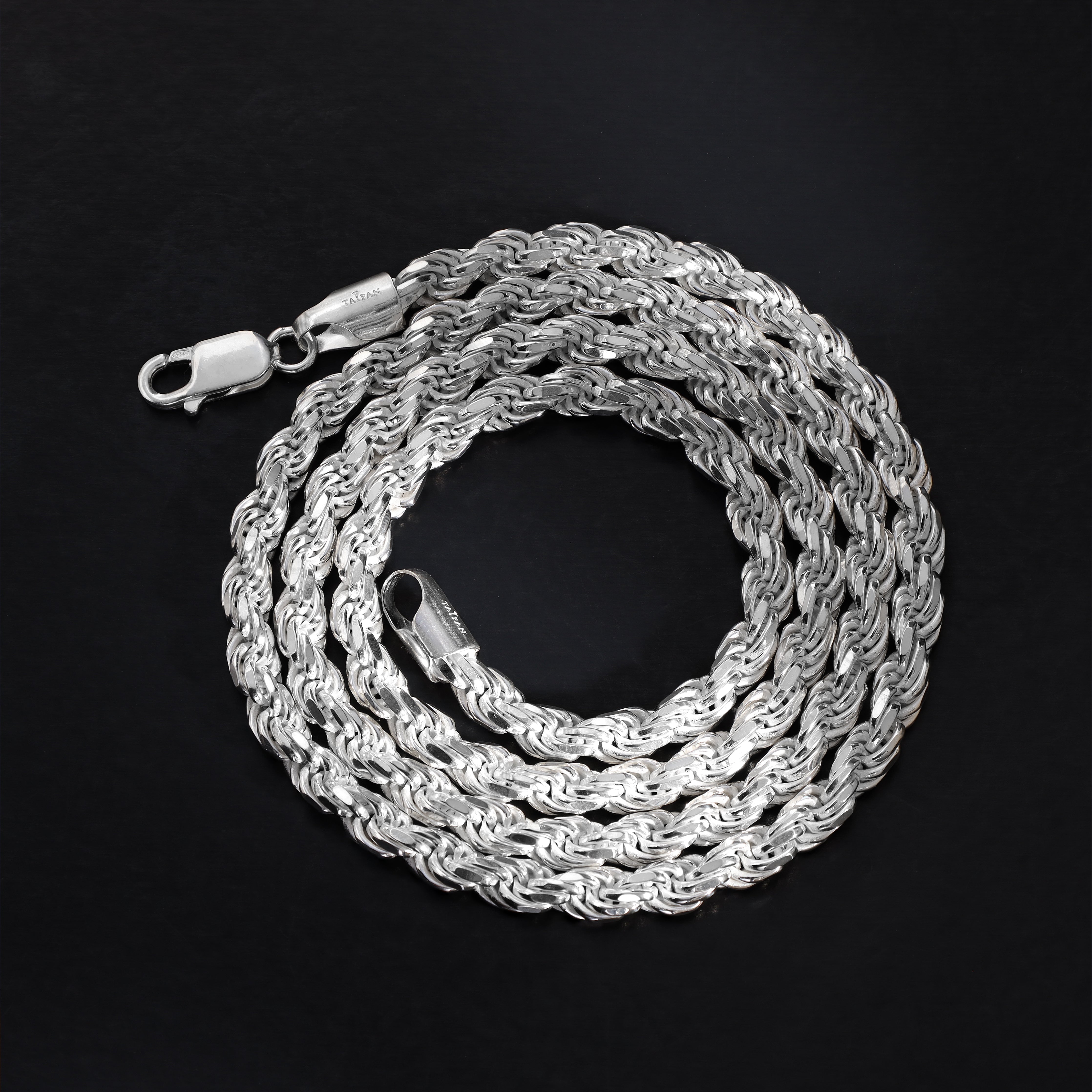 5mm Kordelkette Rope Chain aus 925 Silber - Taipan Schmuck