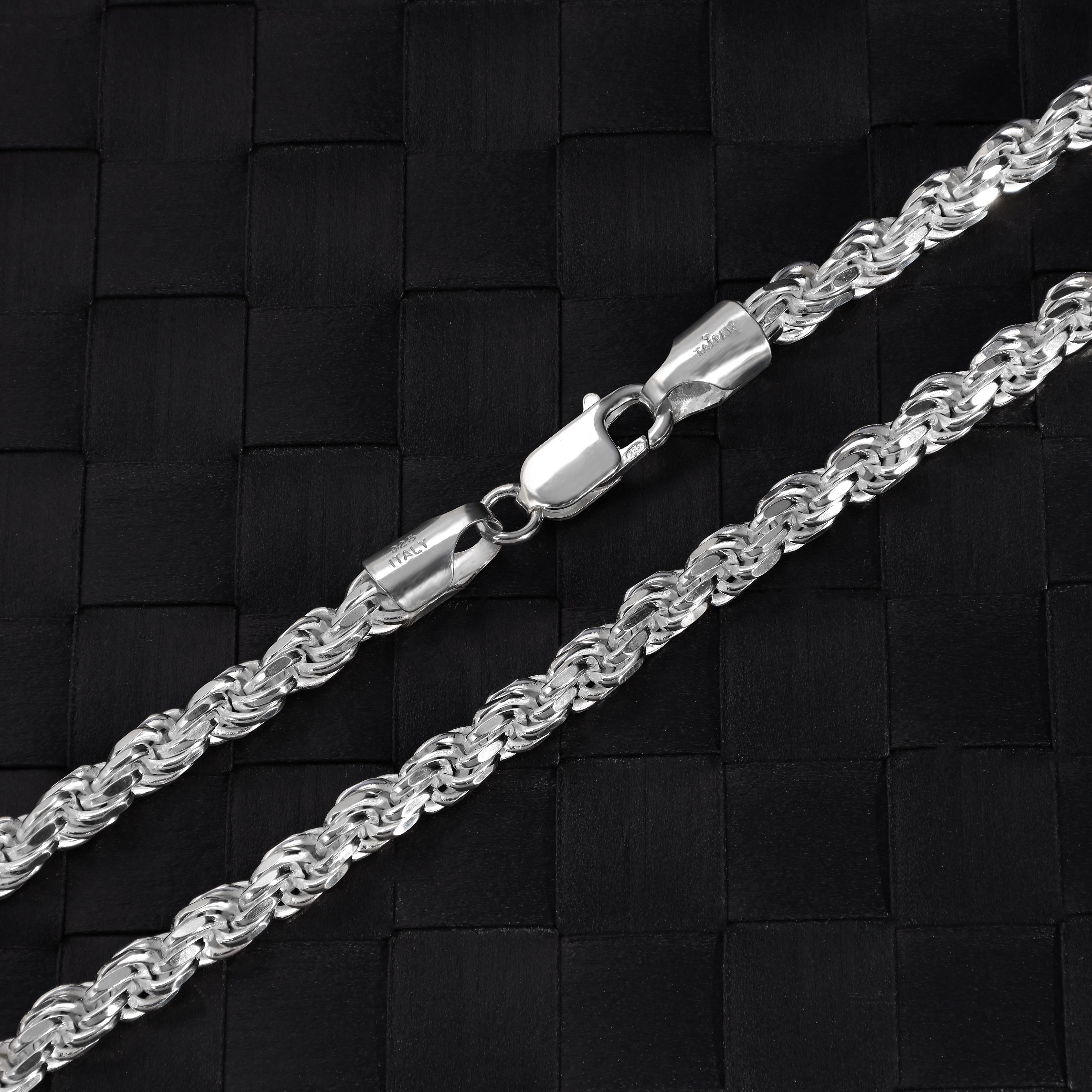 5mm Kordelkette Rope Chain aus 925 Silber - Taipan Schmuck