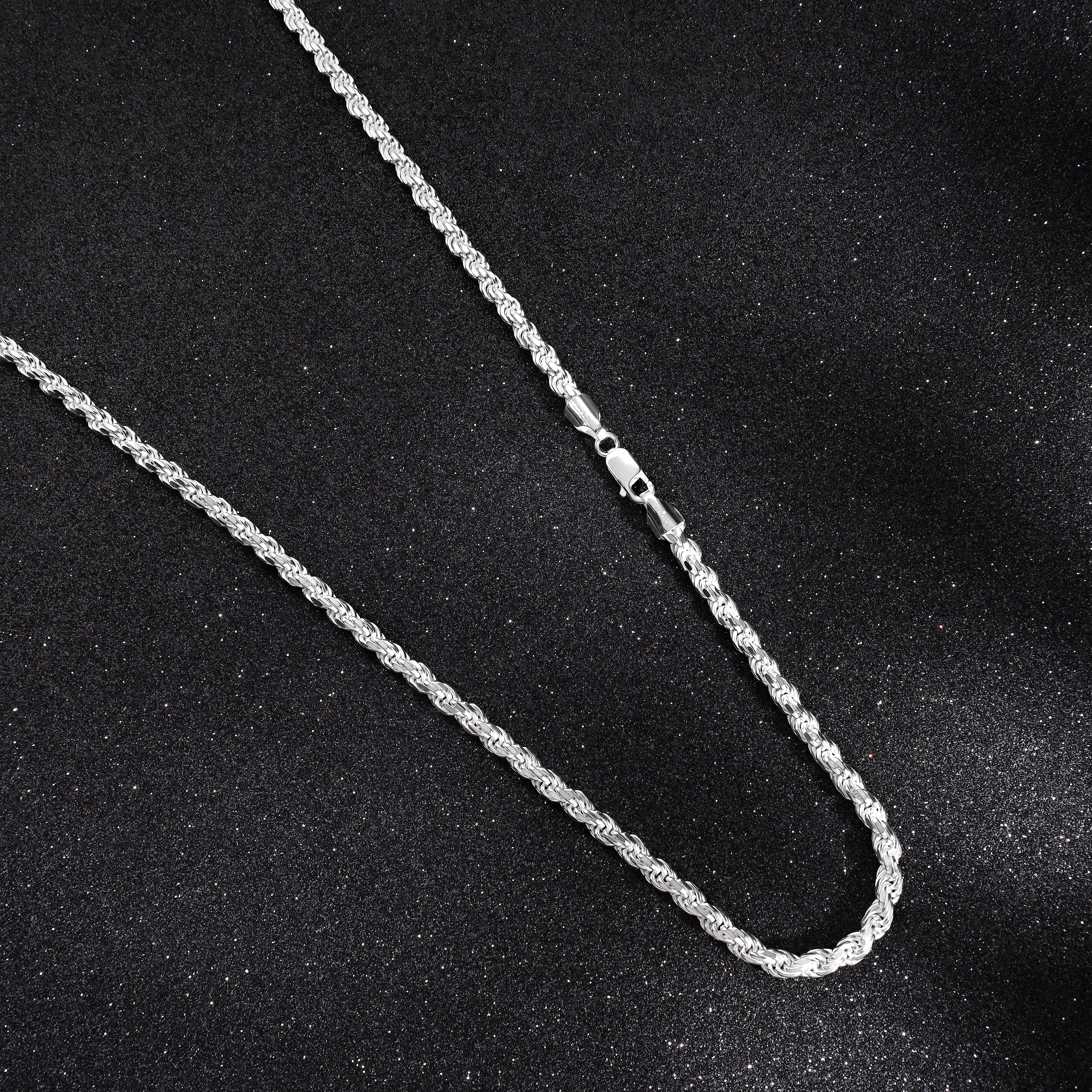 5mm Kordelkette Rope Chain aus 925 Silber - Taipan Schmuck