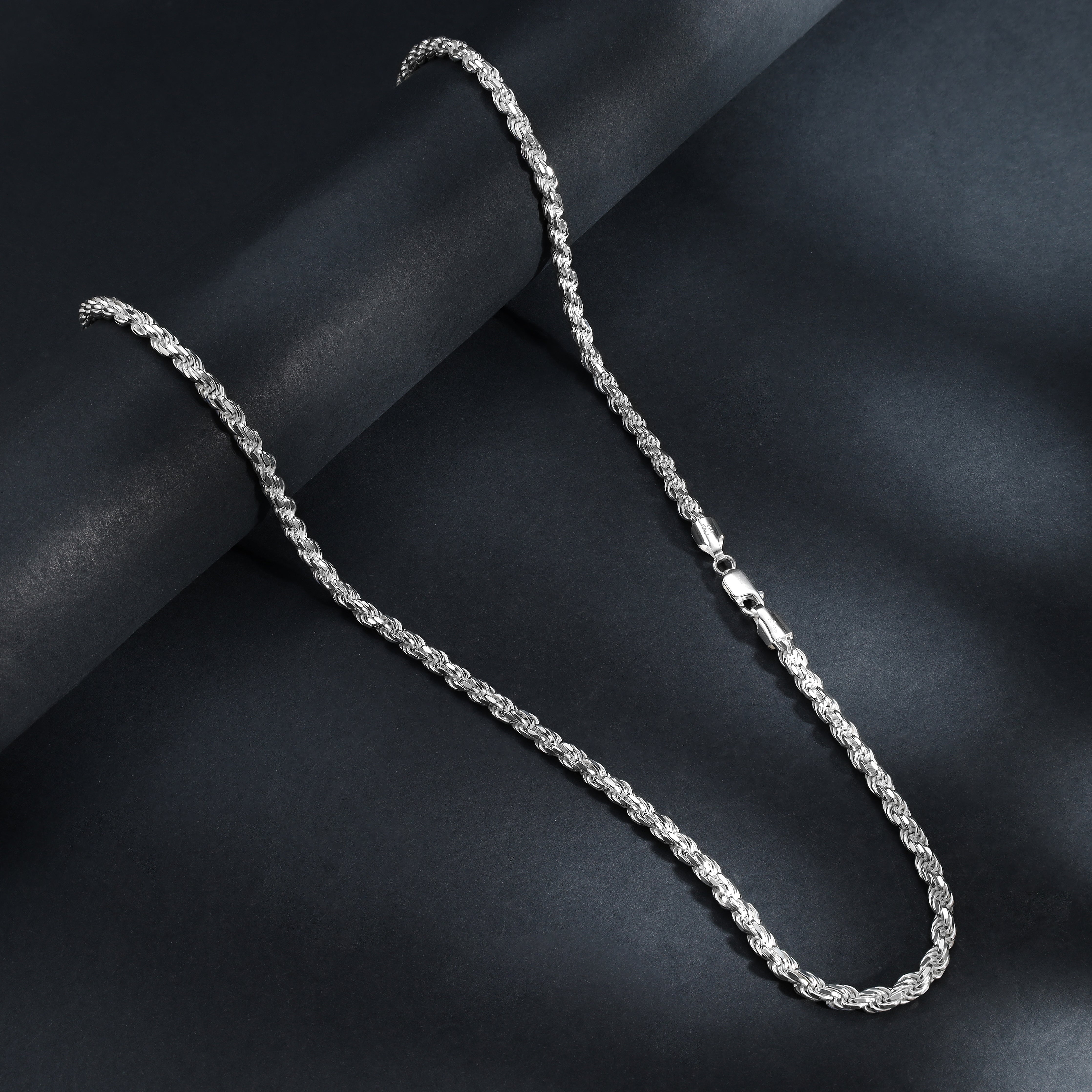5mm Kordelkette Rope Chain aus 925 Silber - Taipan Schmuck