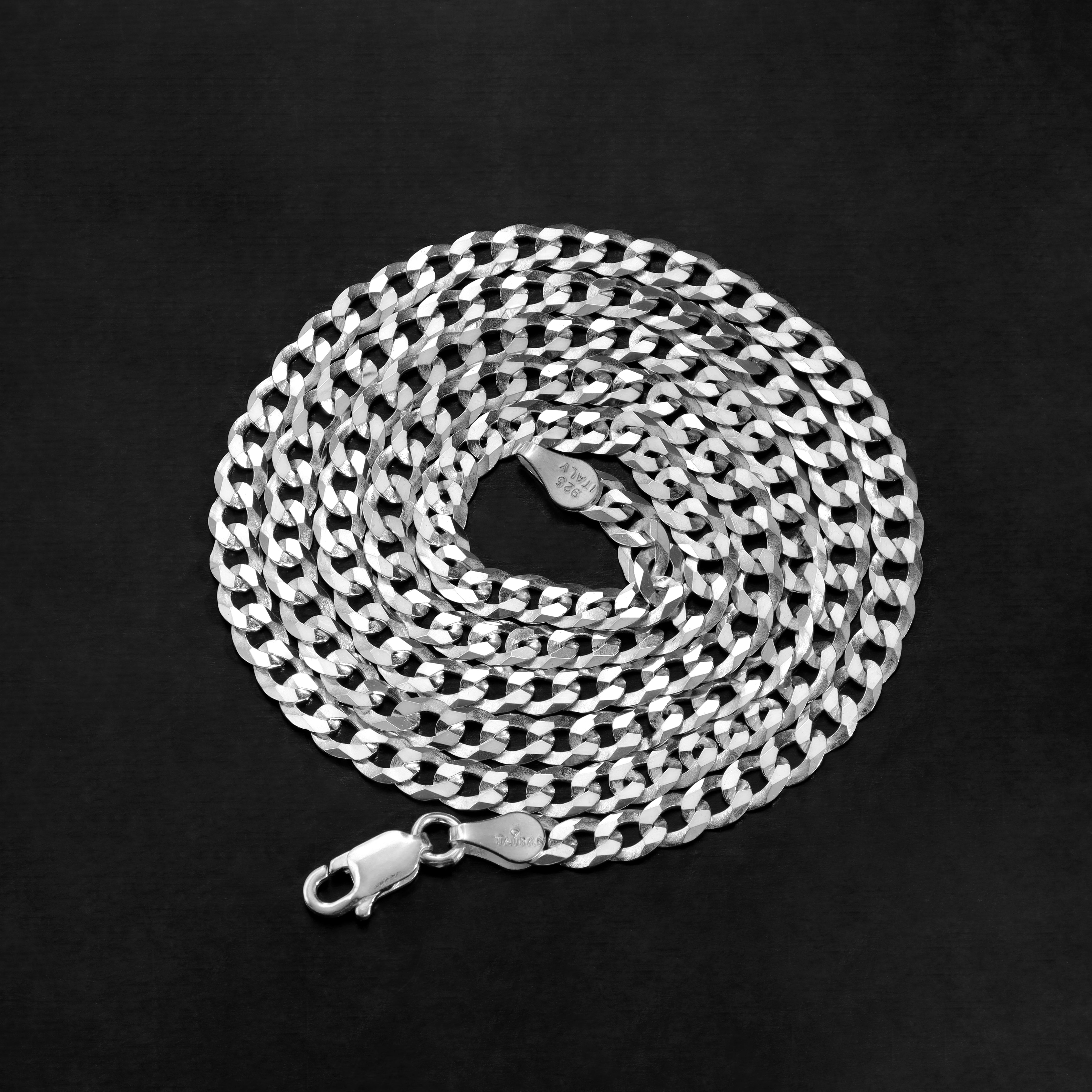 4mm flache Panzerkette - 925 Silber - Taipan Schmuck
