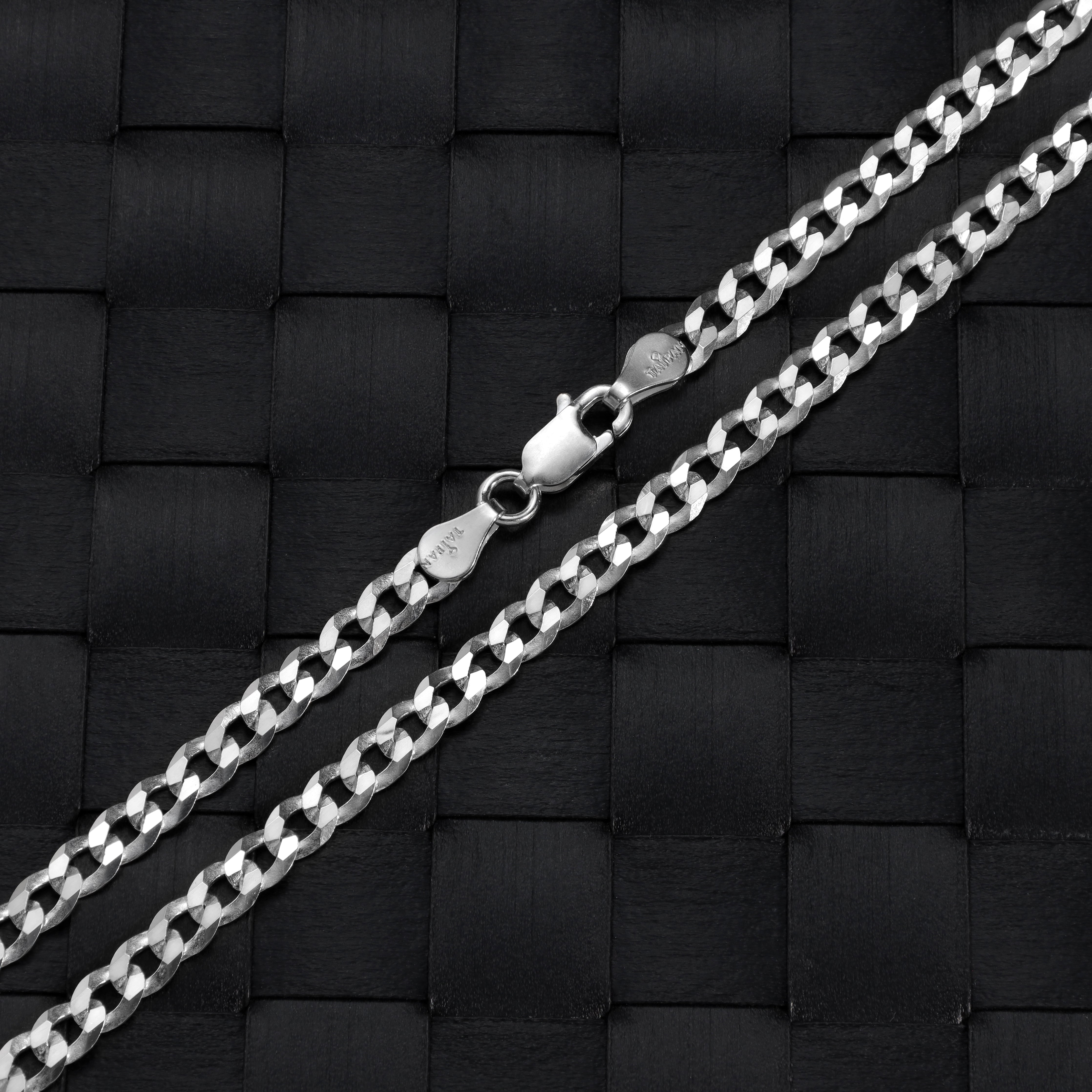 4mm flache Panzerkette - 925 Silber - Taipan Schmuck