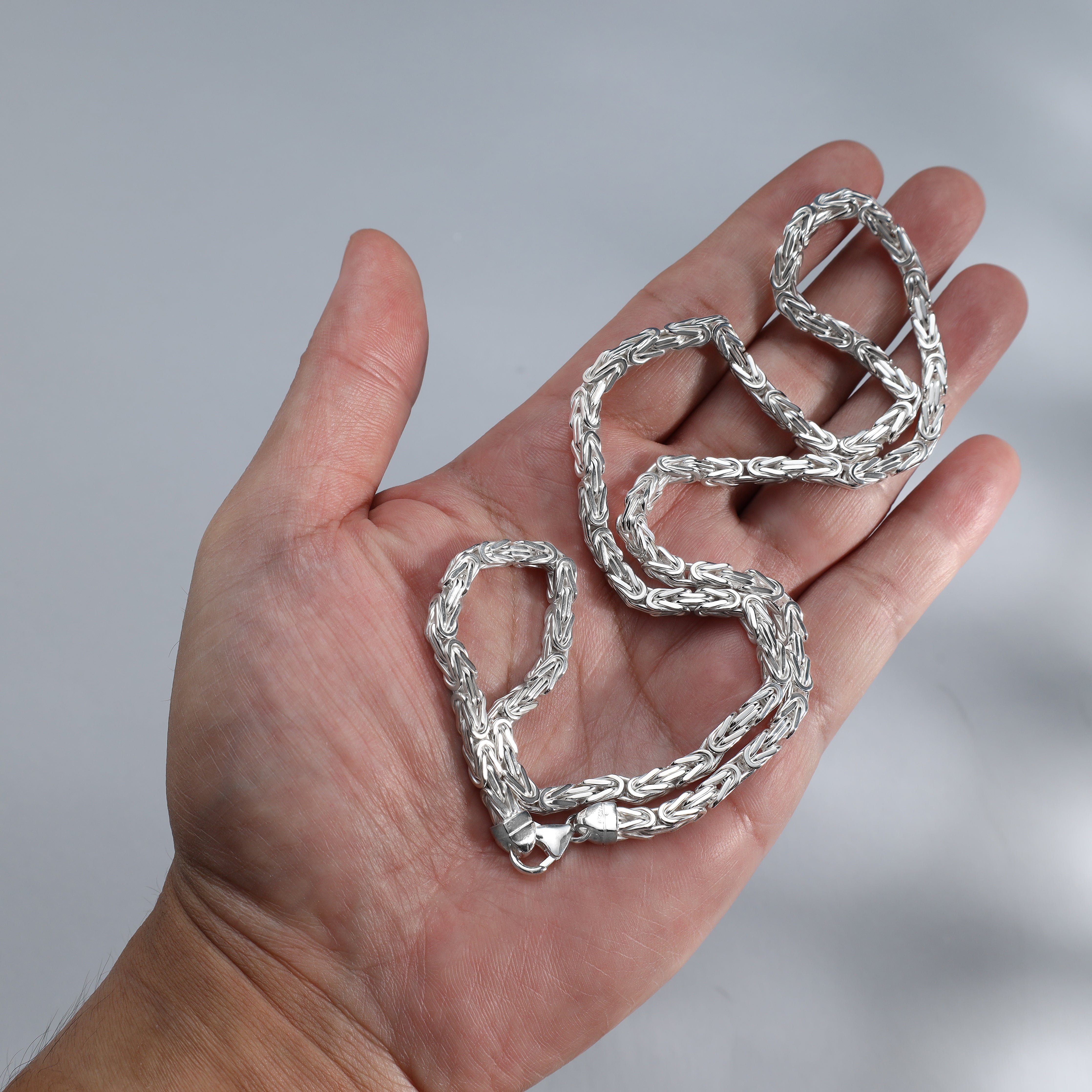 4mm Königskette - 925 Silber massiv vierkant hochglanzpoliert - Taipan Schmuck