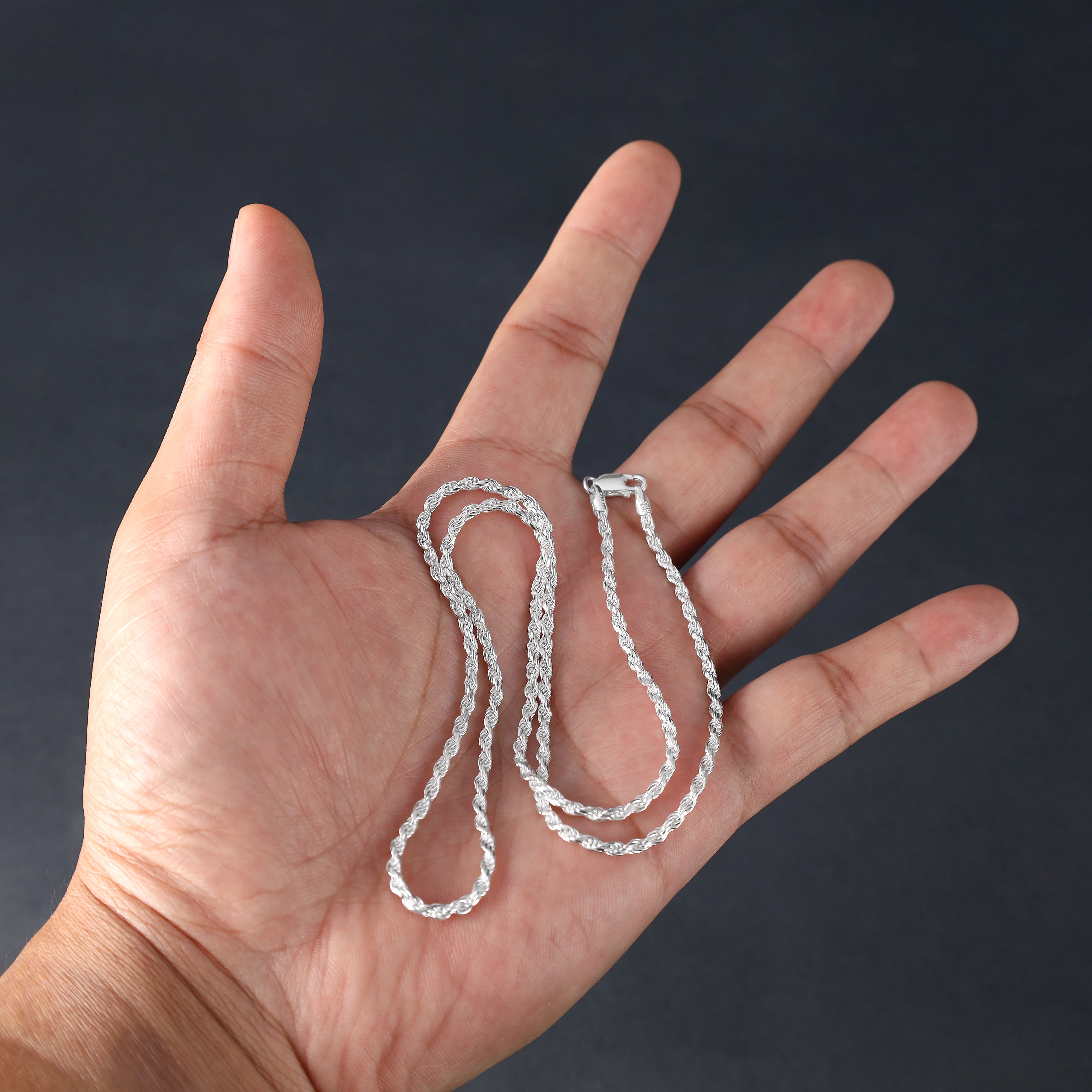 Kordelkette Rope Chain aus 925 Silber in 2,3mm - Taipan Schmuck