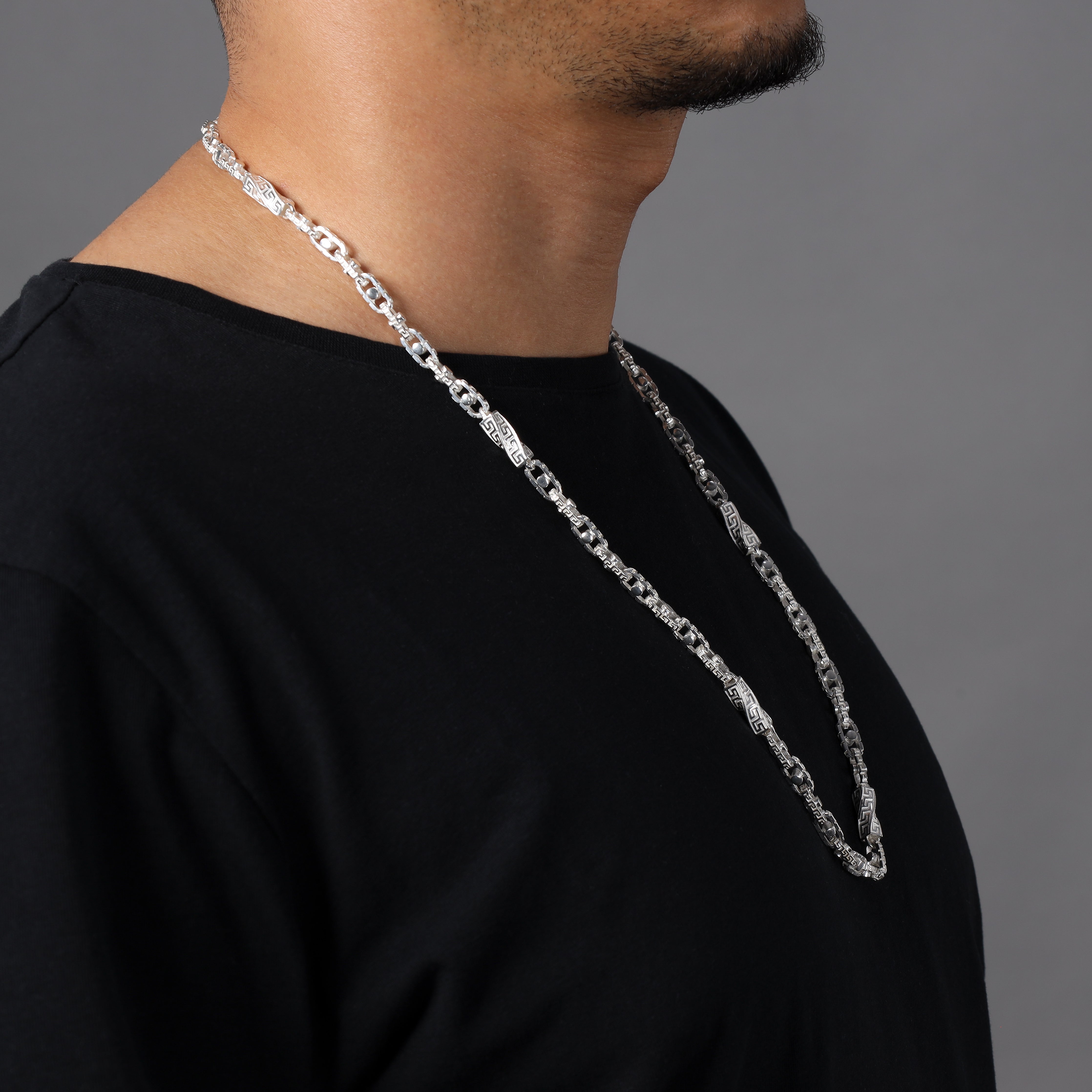 Santorini Monte Carlo Kette 55/60/65/70cm lang 6mm breit aus 925 Sterlingsilber - Taipan Schmuck