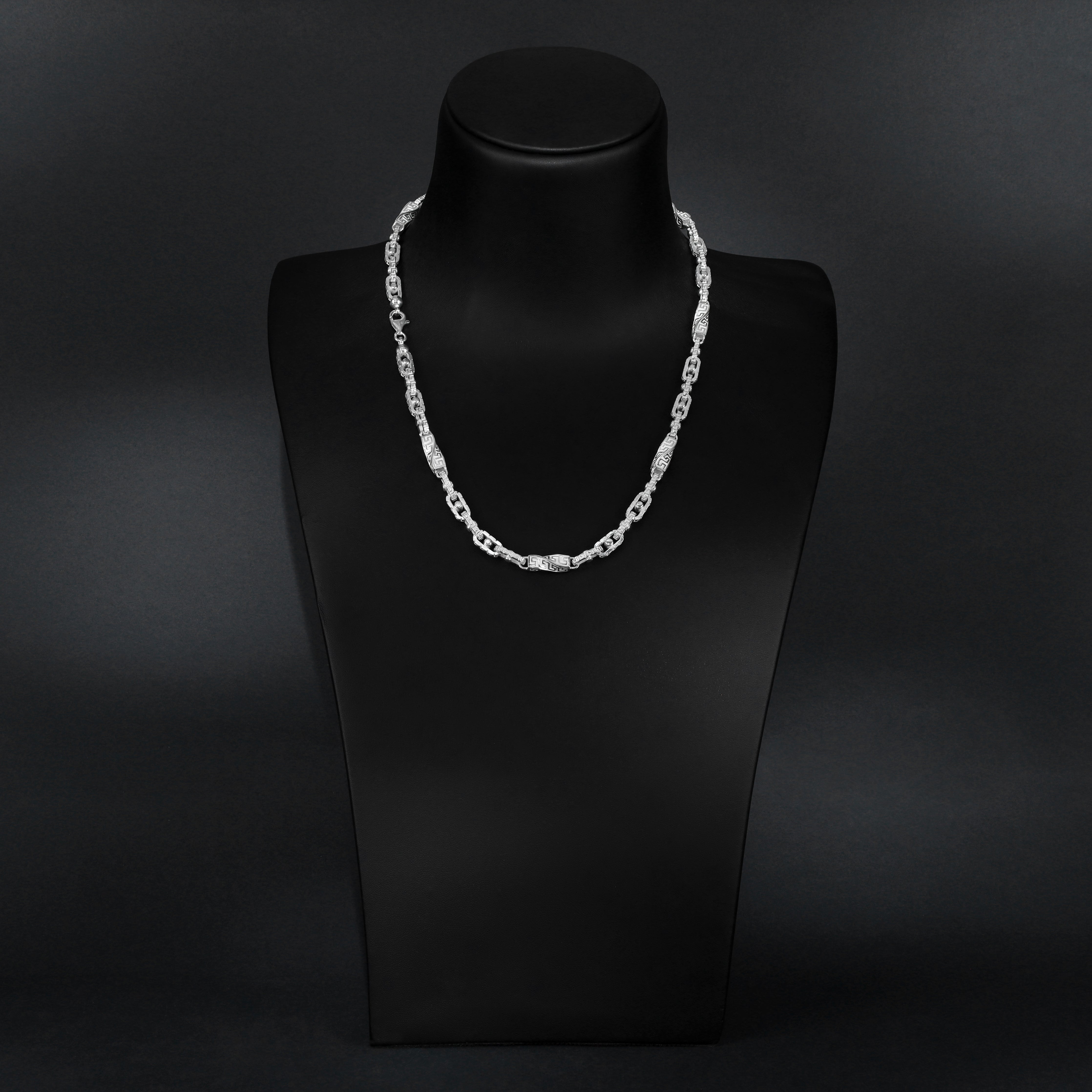 Santorini Monte Carlo Kette 55cm lang 6mm breit aus 925 Sterlingsilber (K969) - Taipan Schmuck