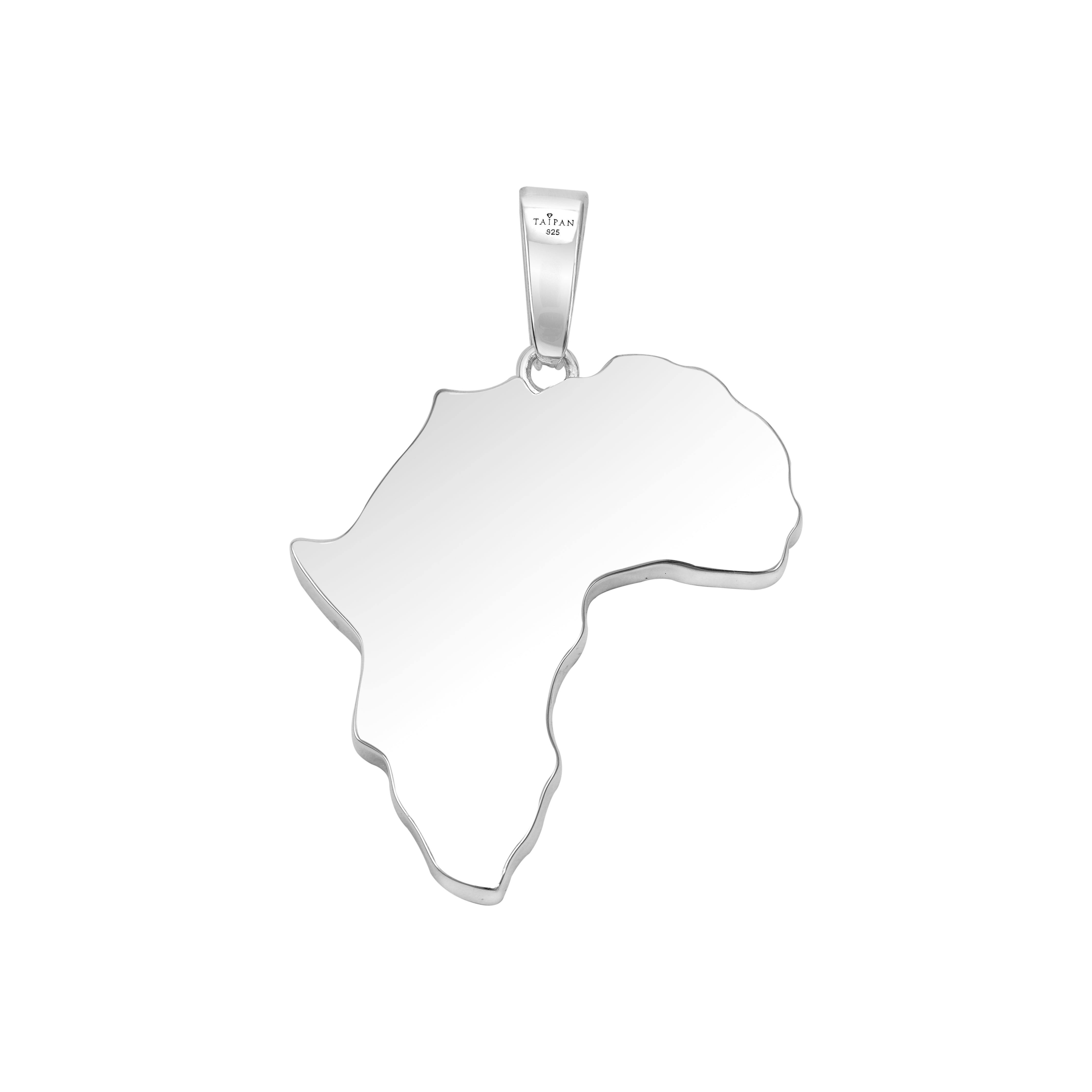 Iced Out Stil Africa Anhänger aus 925 Sterlingsilber (PE321) - Taipan Schmuck