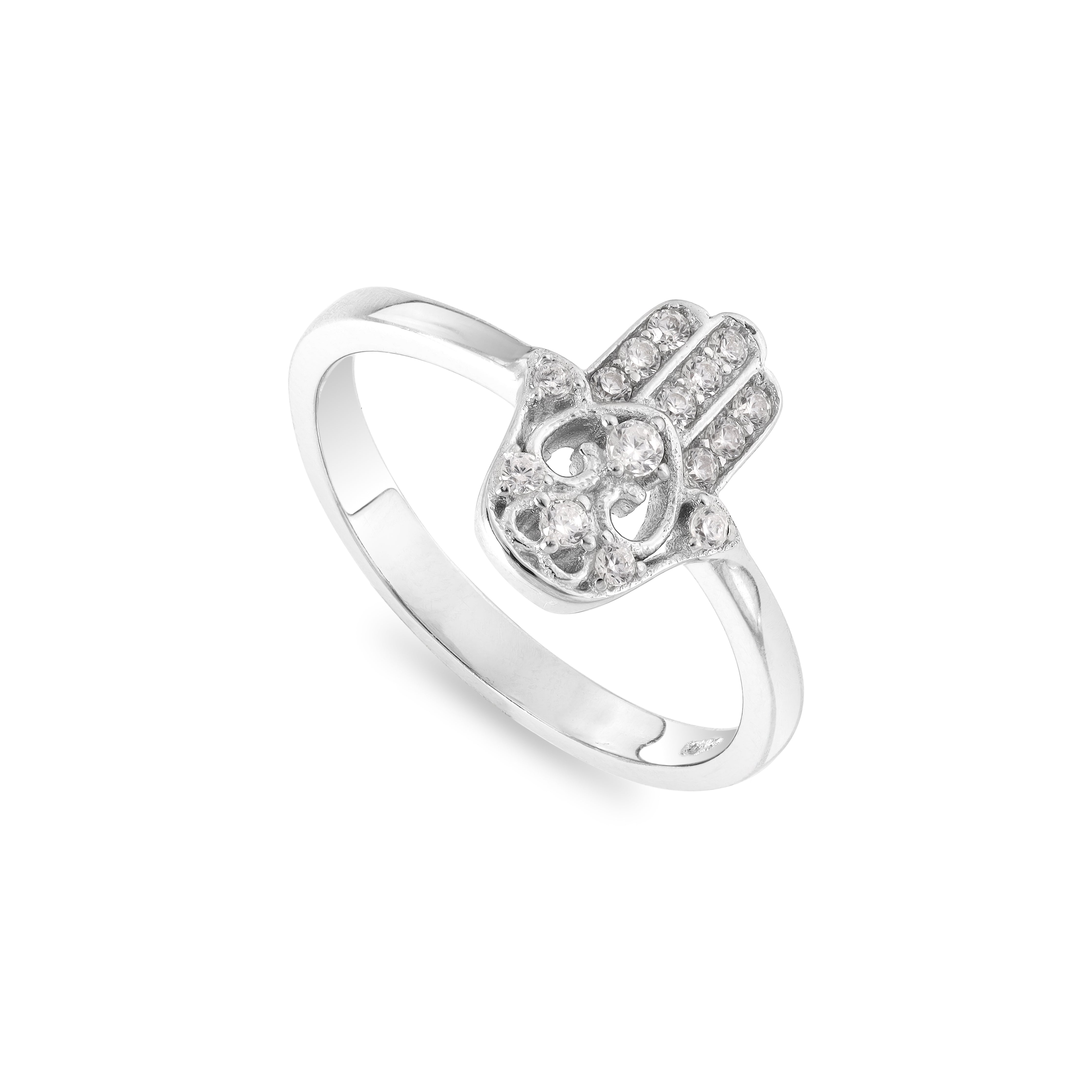 Hand der Fatima Hamsa Damen Silberring Größe 5-9 aus 925 Sterlingsilber - Taipan Schmuck