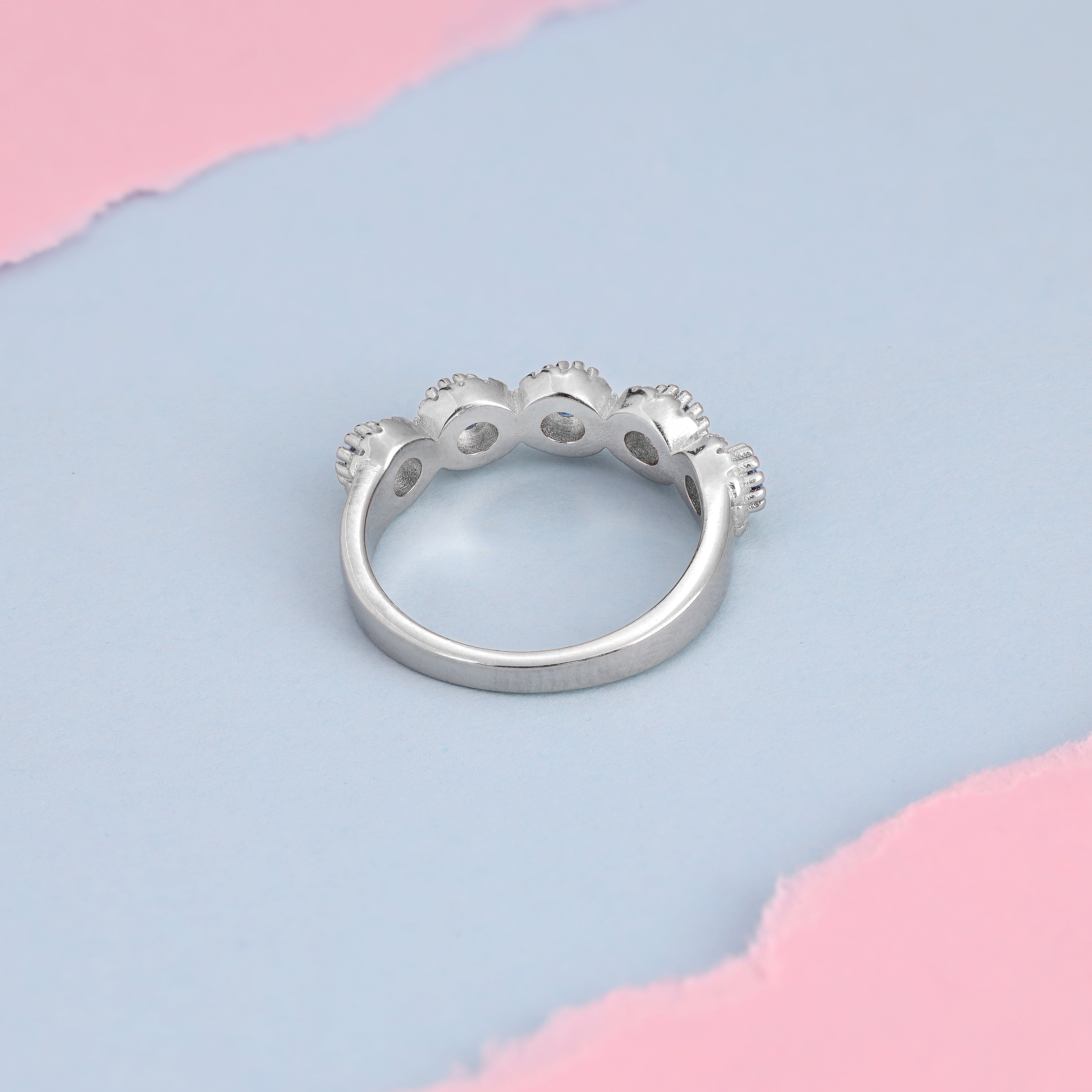 Blauer Iced Out Damen Ring Silberring Gr. 51/54/56/59 aus 925 Sterlingsilber - Taipan Schmuck