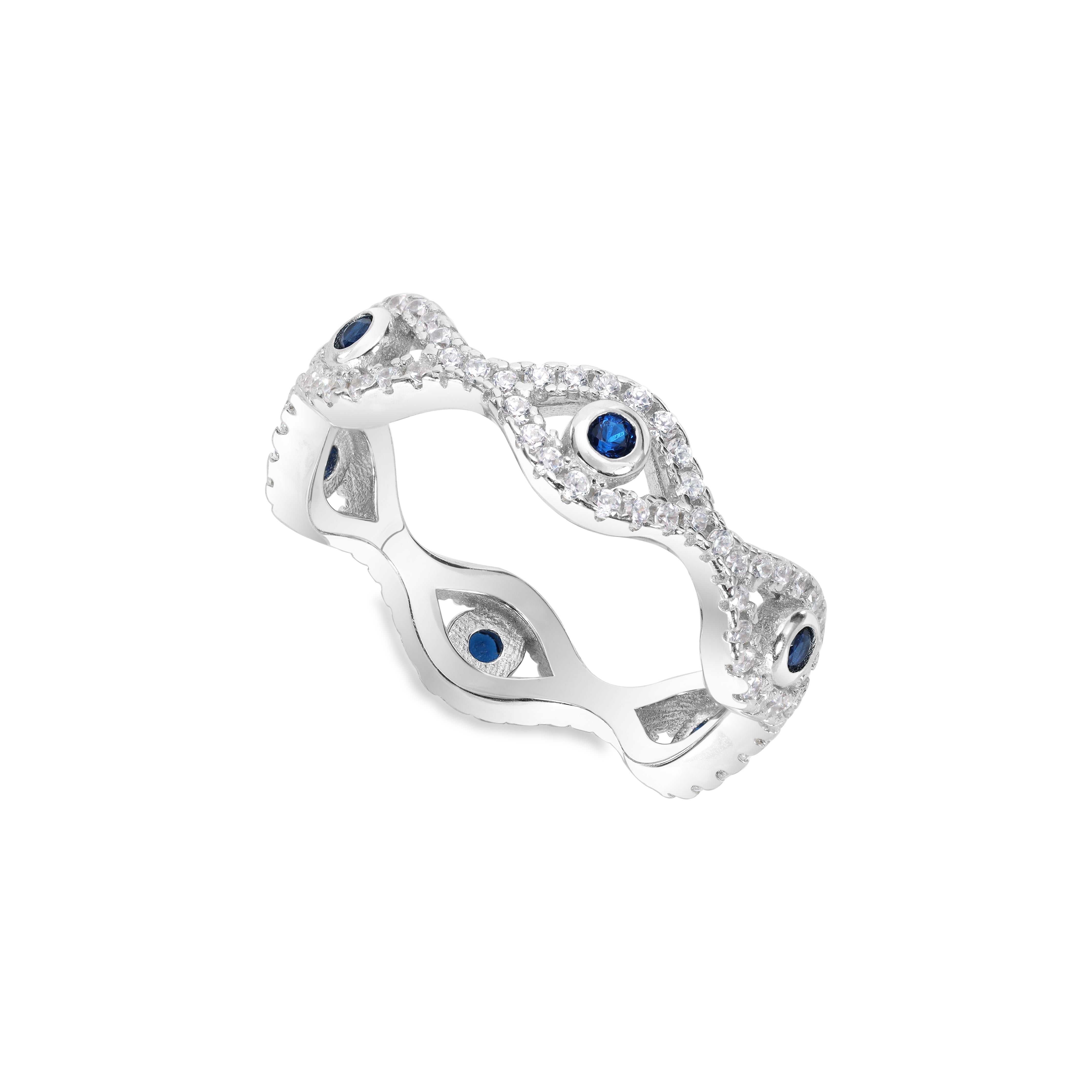 Blauer Damen Ring Silberring Größe 6-8  aus 925 Sterlingsilber - Taipan Schmuck