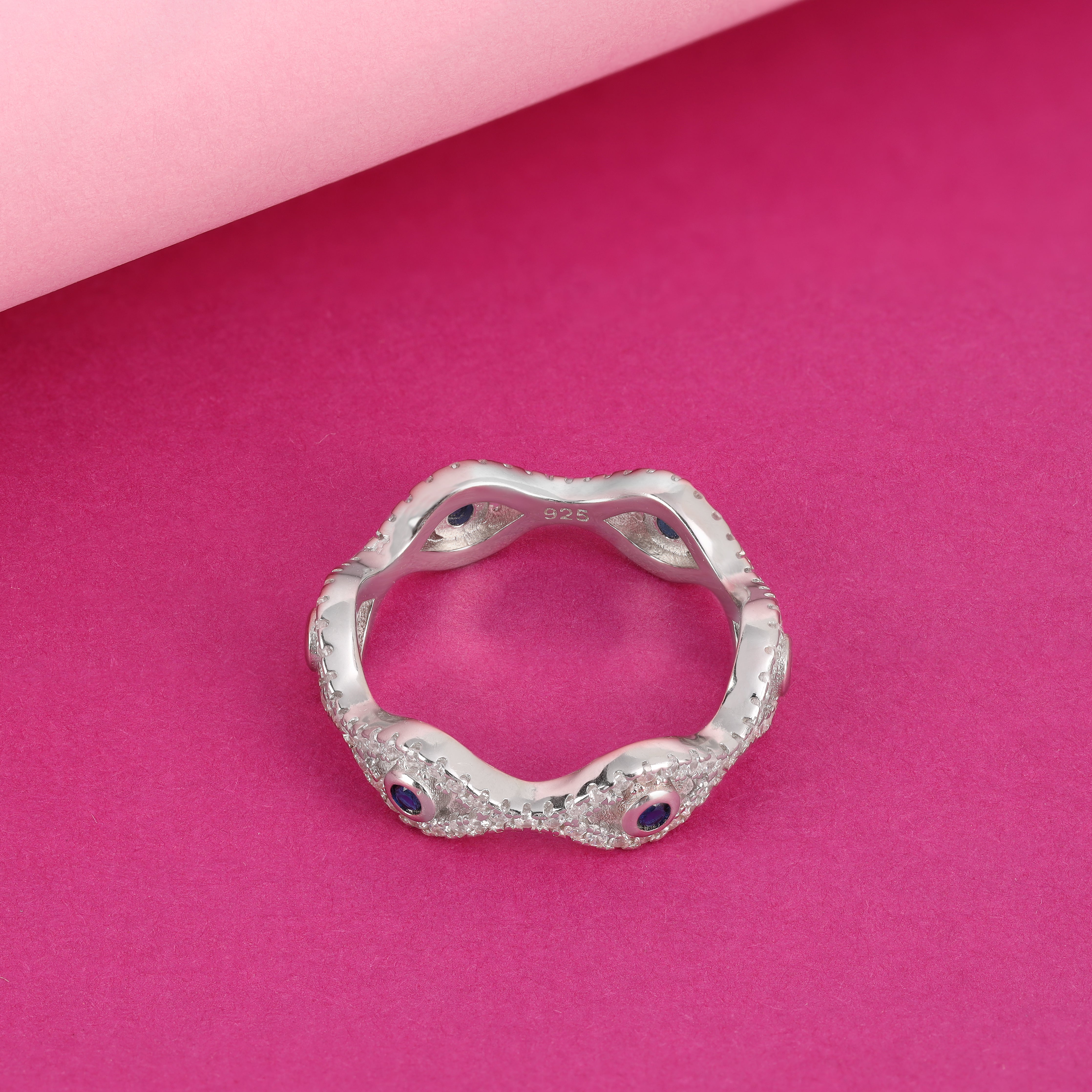 Blauer Damen Ring Silberring Größe 6-8  aus 925 Sterlingsilber - Taipan Schmuck