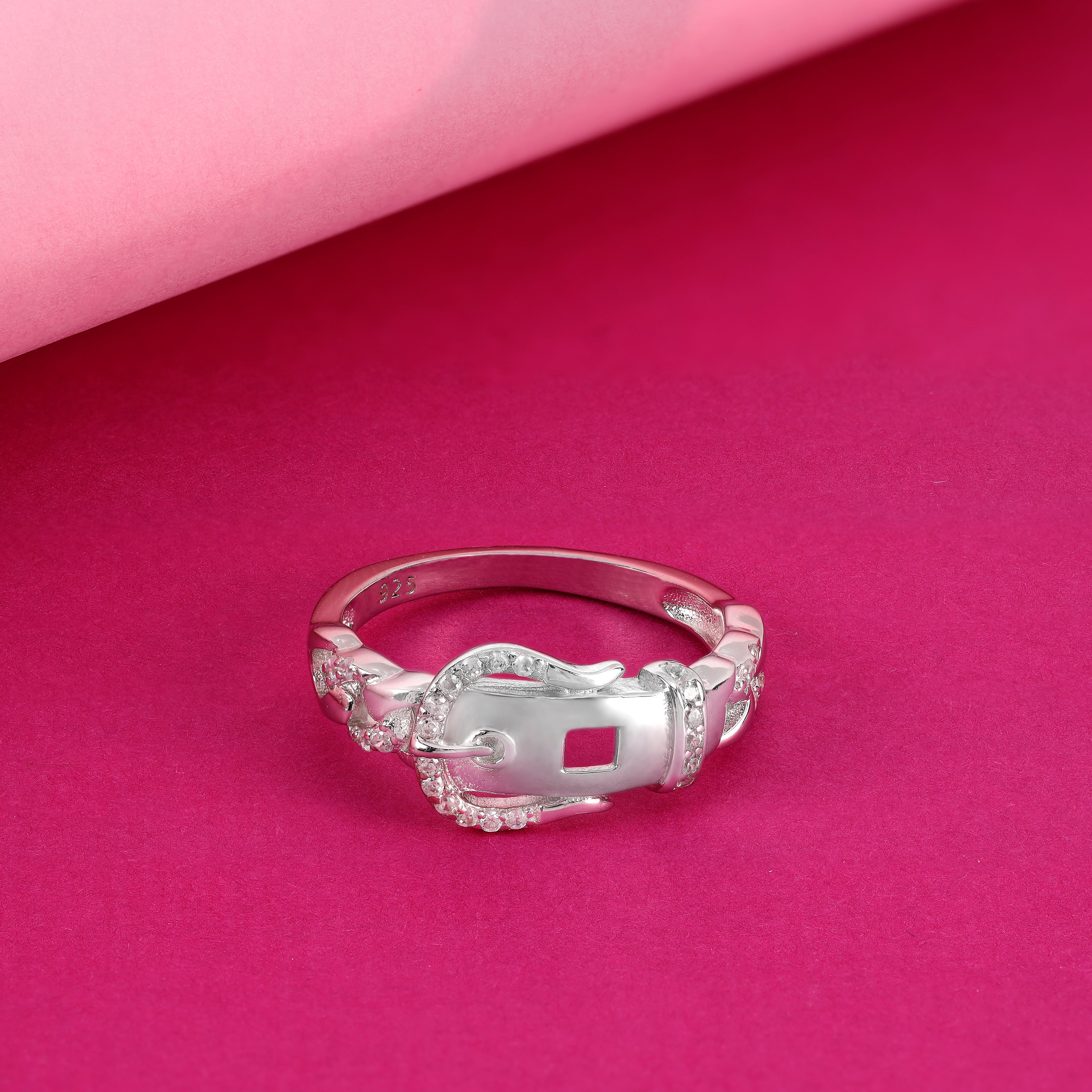 Gürtelschnalle Damen Ring Silberring Gr. 5,5-6 aus 925 Sterlingsilber - Taipan Schmuck