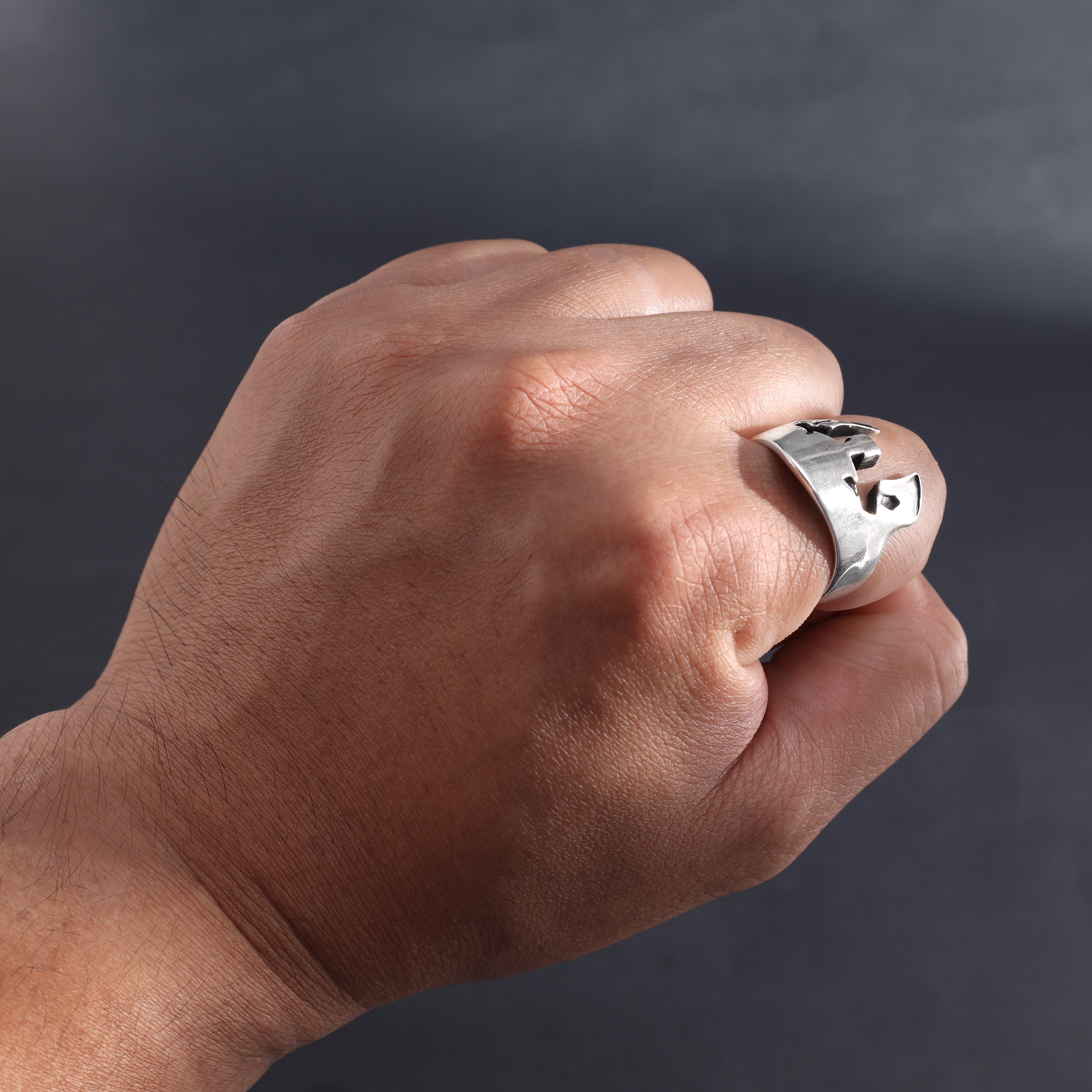 Gladiator Helm Silberring oxidiert Gr. 9/10/11 aus 925 Sterlingsilber - Taipan Schmuck