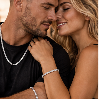 Partnerarmbänder Set – 2× Tennis Armband 4mm | Größen frei wählbar