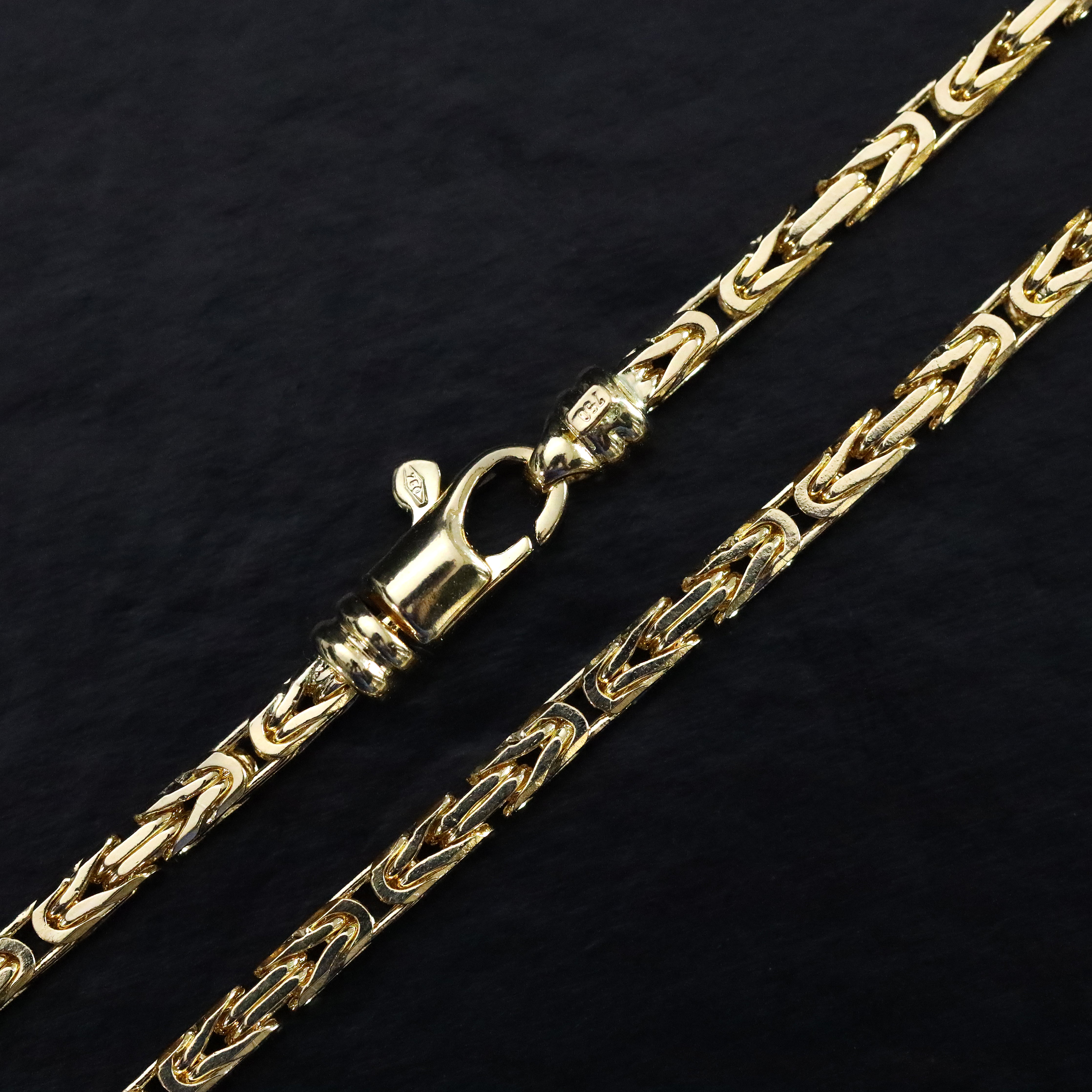 18K 750 Gold Königskette 2,2mm breit 50cm lang - Taipan Schmuck