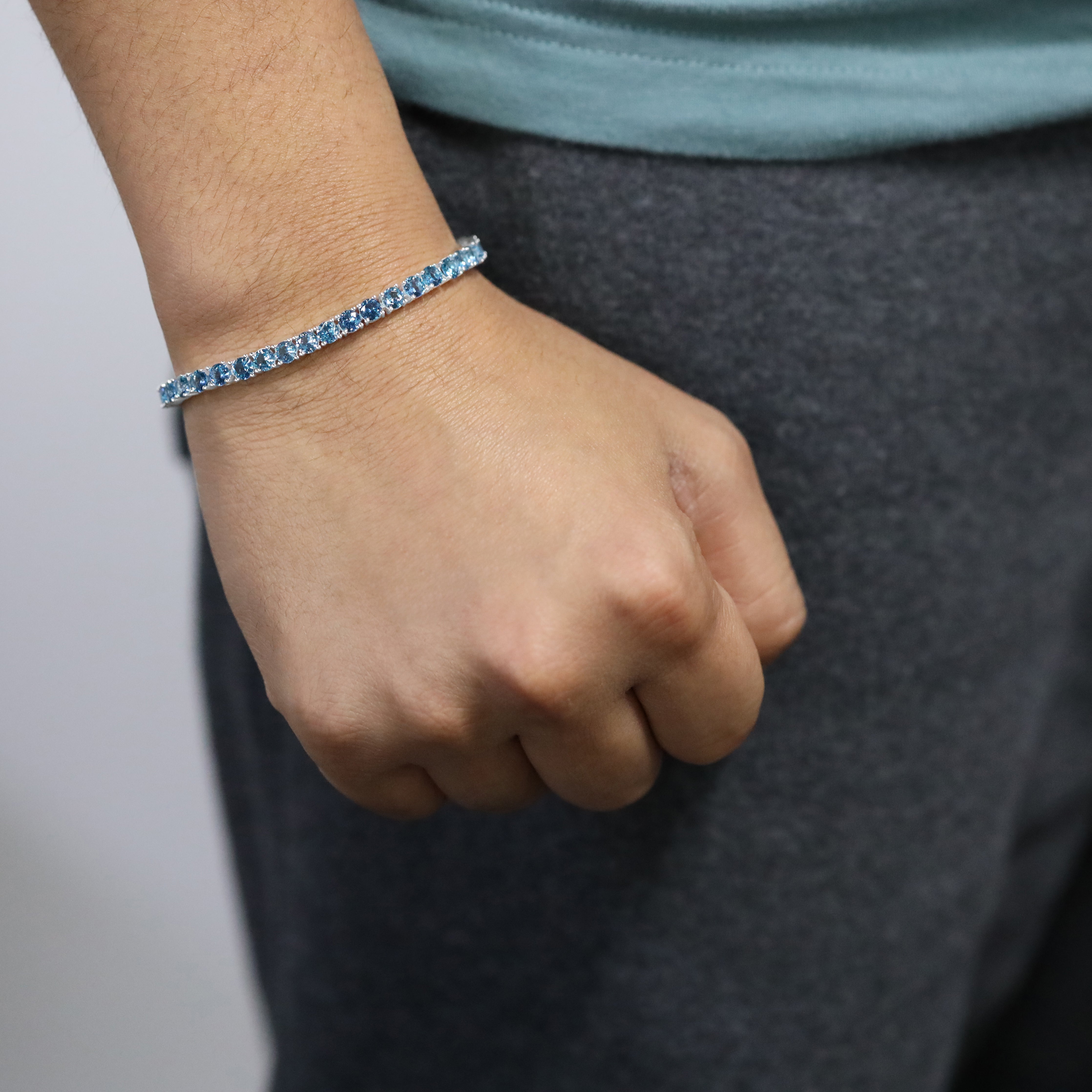 4mm Tennis chain bracelet Armband blau - aus 925 Sterlingsilber - Taipan Schmuck