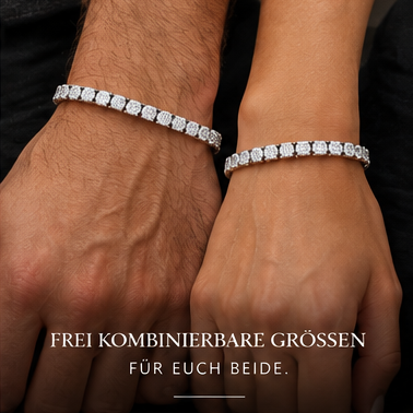 Partnerarmbänder Set – 2× Tennis Armband 4mm | Größen frei wählbar