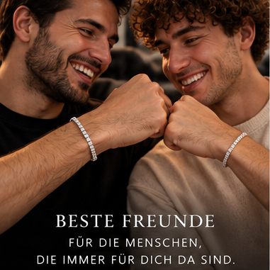 Partnerarmbänder Set – 2× Tennis Armband 4mm | Größen frei wählbar