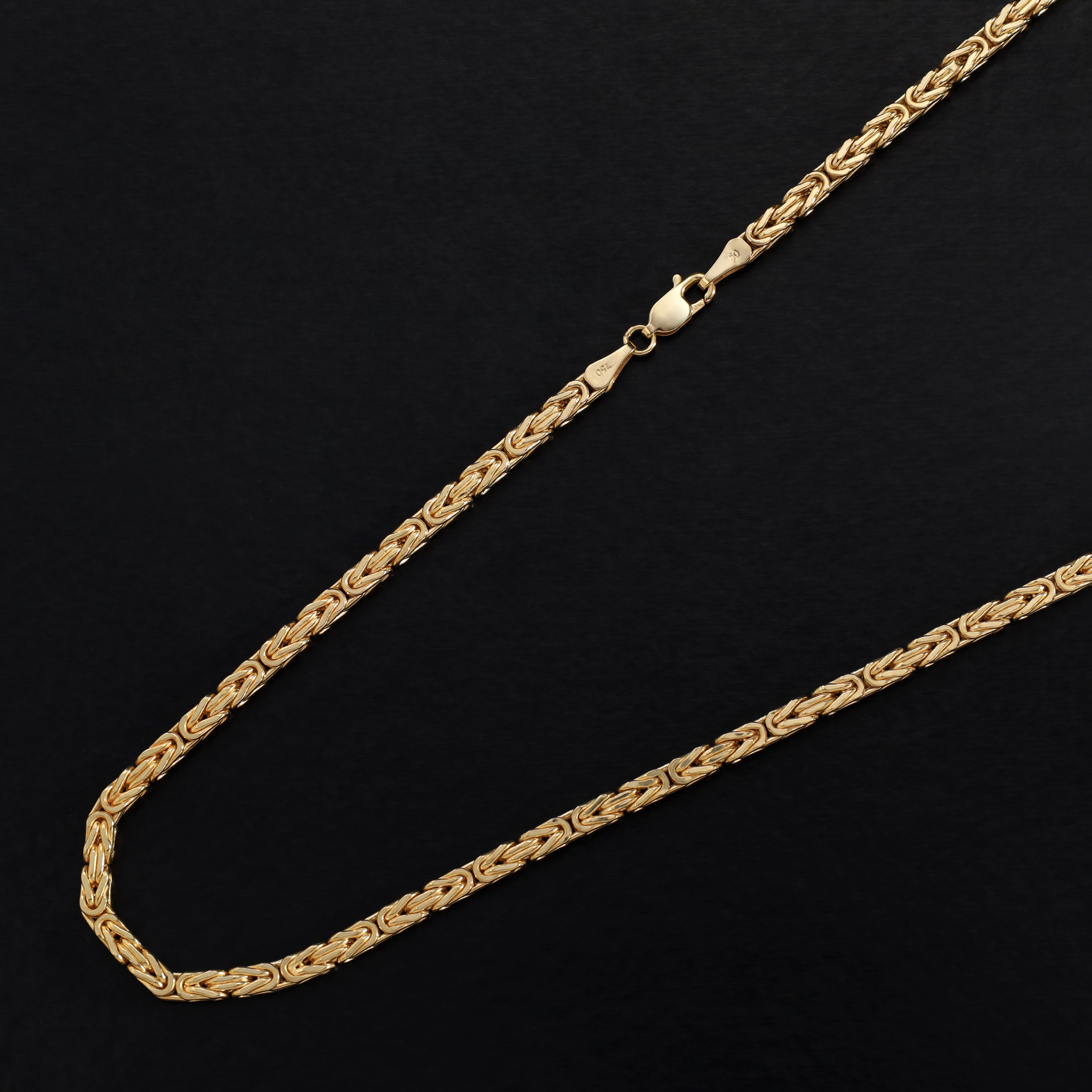 18K 750 Gold Königskette 3mm breit 60cm lang - Taipan Schmuck