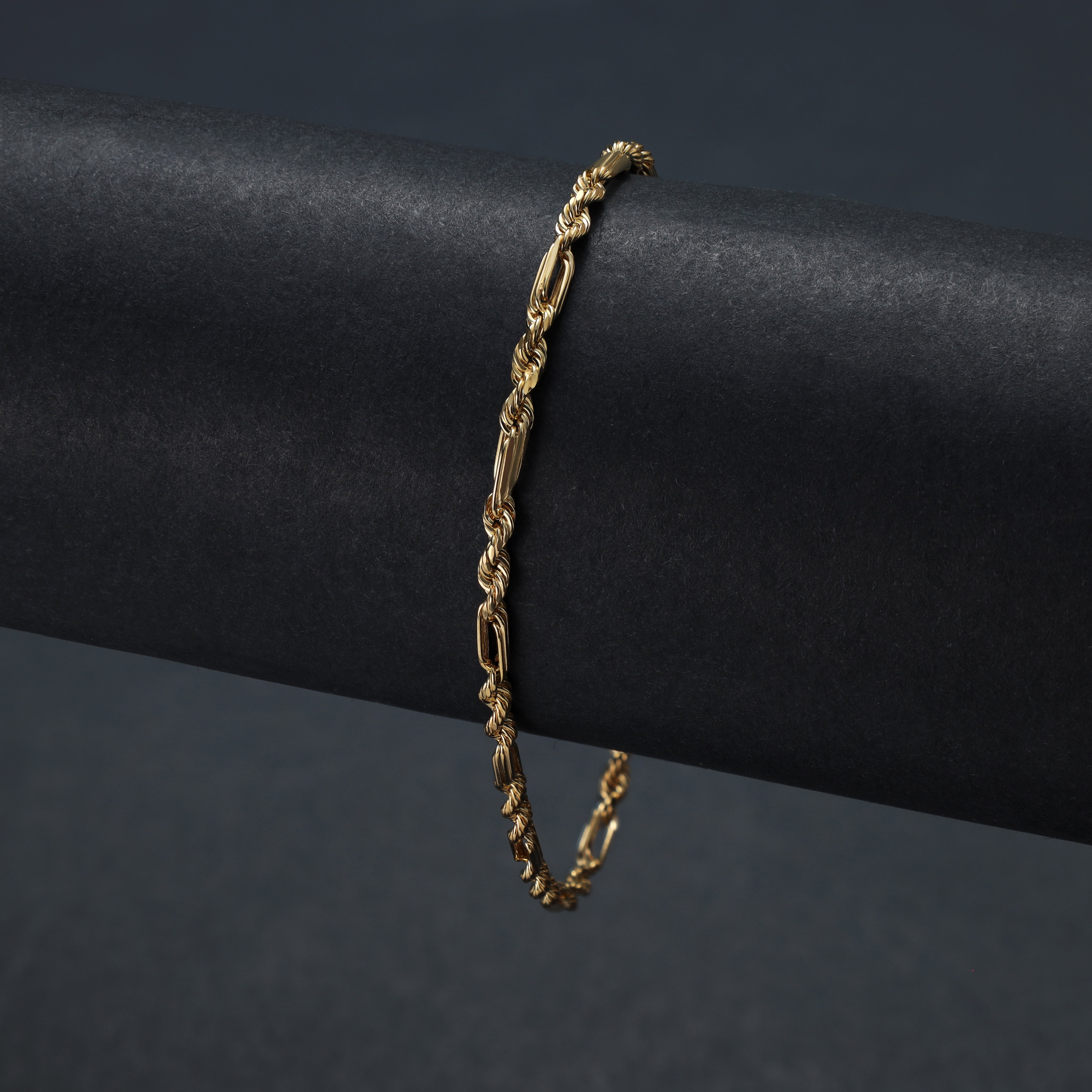 18K 750 Gold Figarope Armband 2,5mm breit 19cm lang Figarokette Kordelkette - Taipan Schmuck