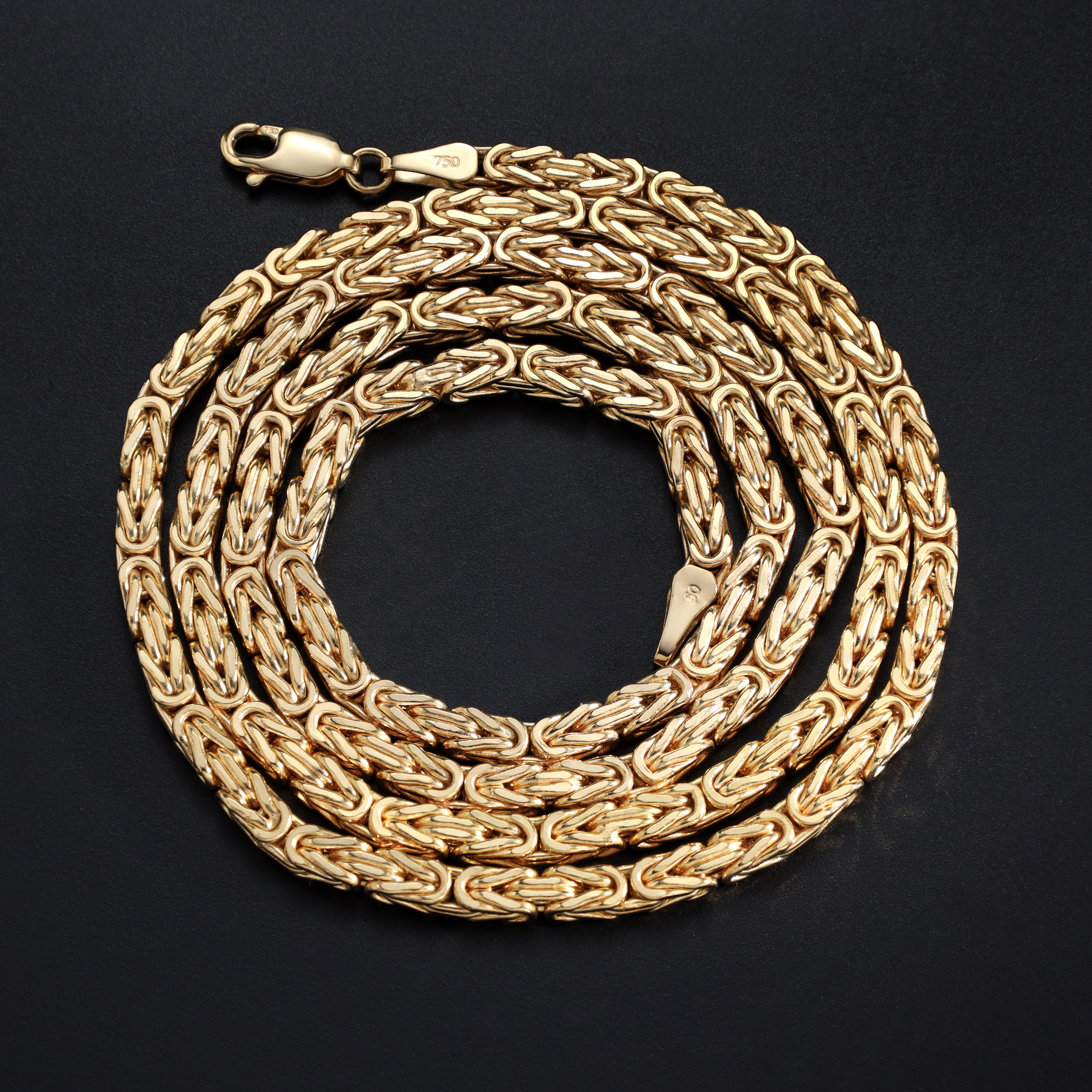 18K 750 Gold Königskette 3mm breit 65cm lang - Taipan Schmuck