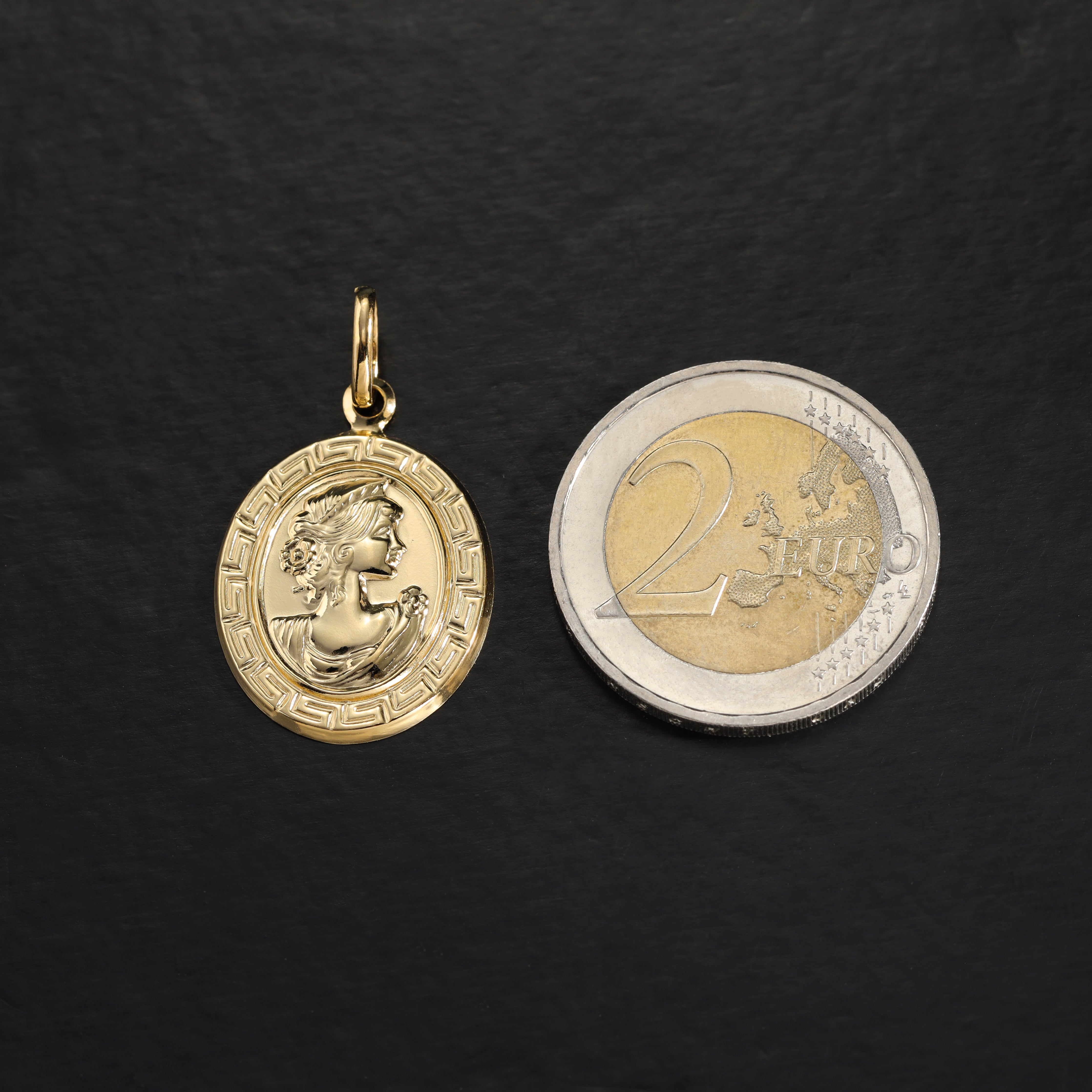 18K 750 Gold Königin Santorini Design Anhänger für Goldkette - Taipan Schmuck