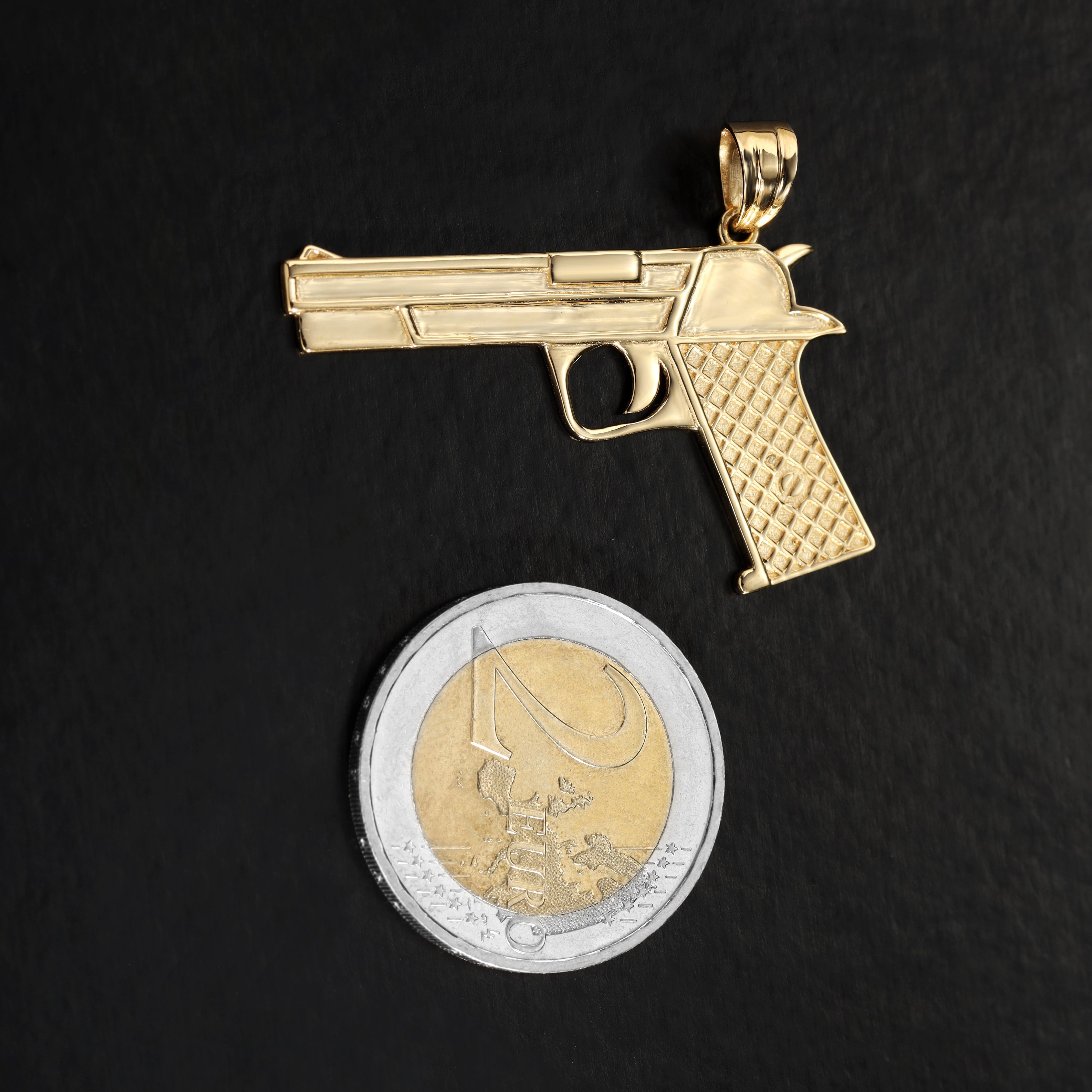 18K 750 Gold Pistole Anhänger für Goldkette - Taipan Schmuck