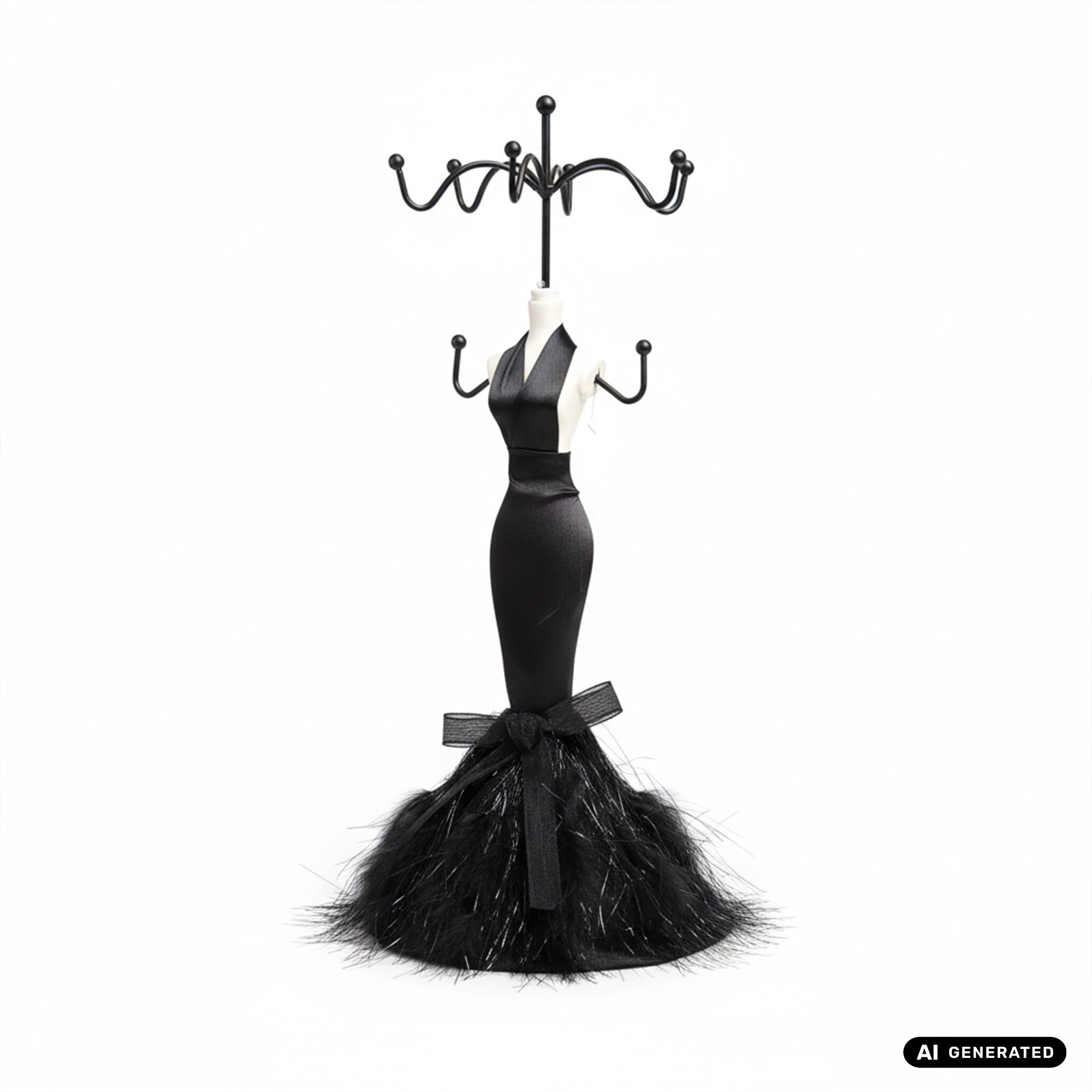 Schmuckständer als Puppe in schwarz Schmuck Mannequin Deko