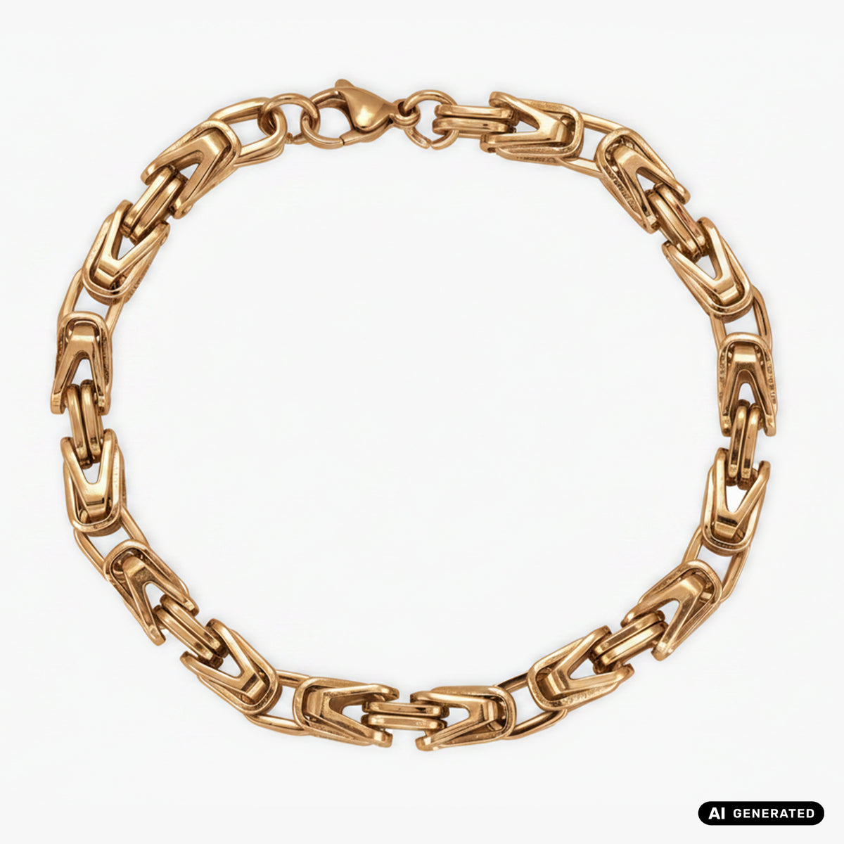 6mm Königskette Armband aus Edelstahl vergoldet