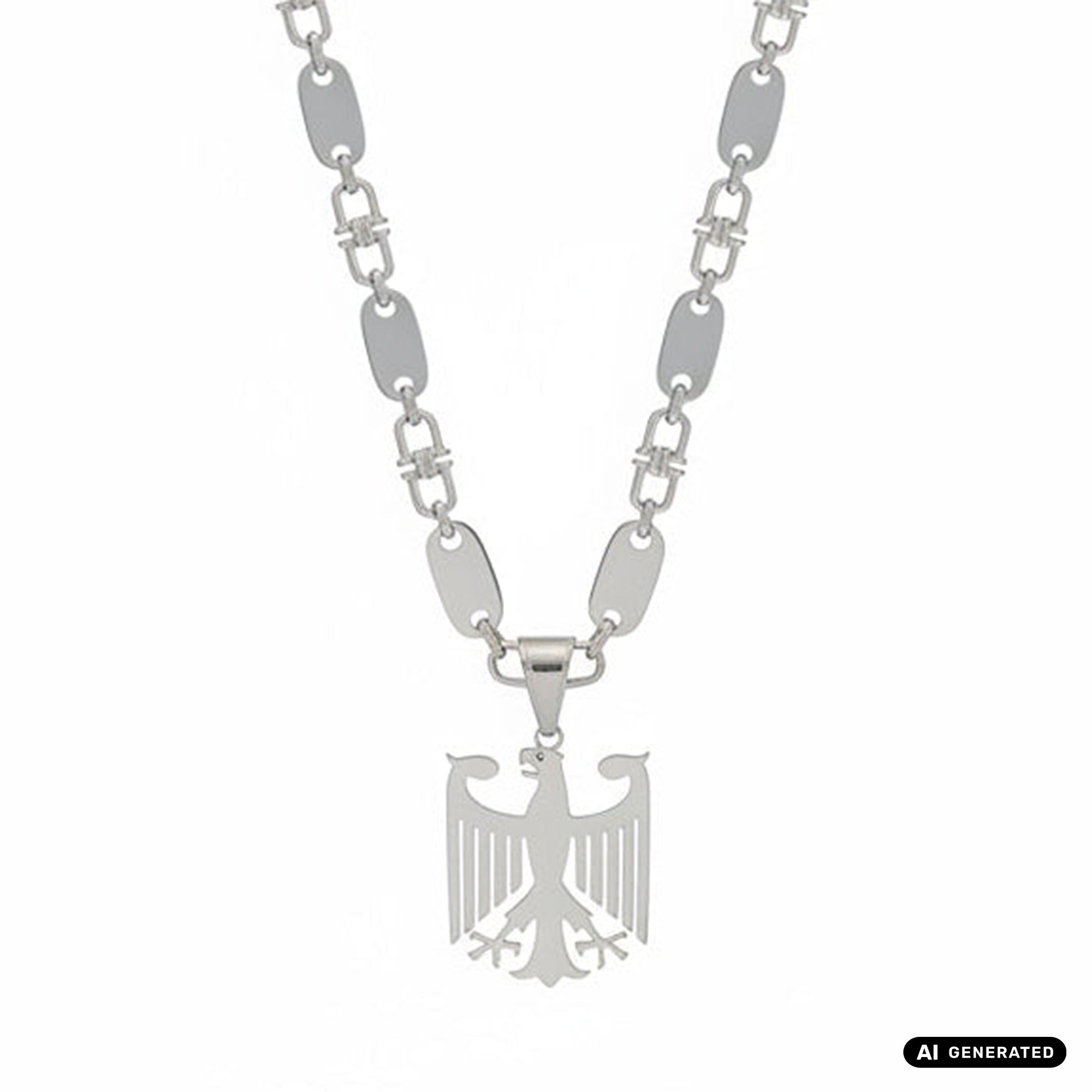 Set - Deutscher Adler + 8,5mm Plattenkette aus Edelstahl