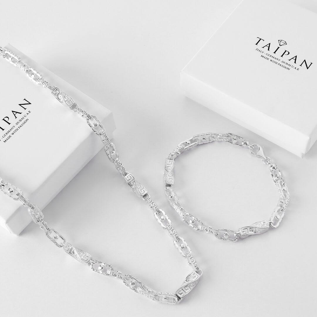 Set - Santorini 6mm - Halskette + Armband aus 925 Silber - 20% sparen - Taipan Schmuck