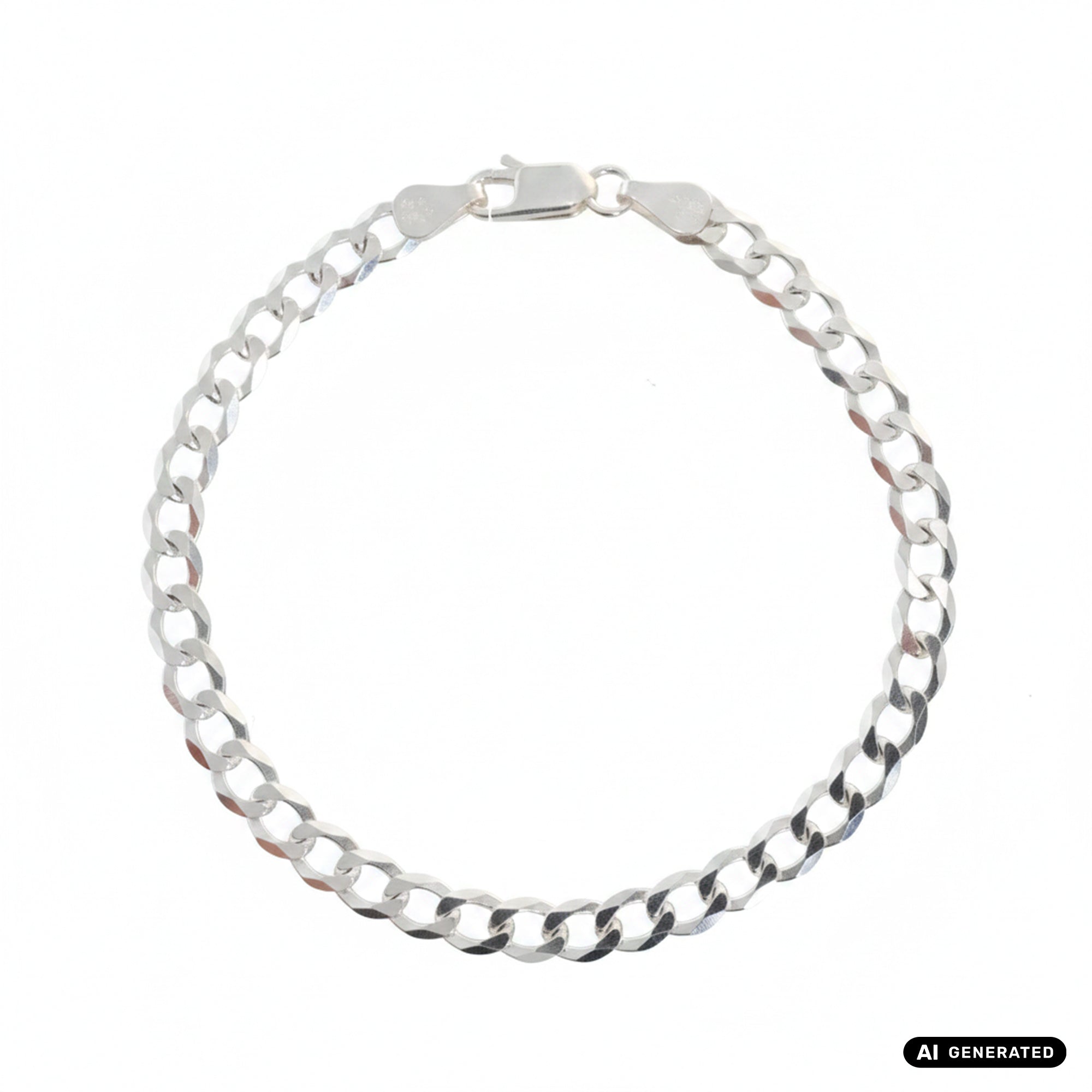 5mm Flache Panzerkette Armband aus 925 Sterlingsilber
