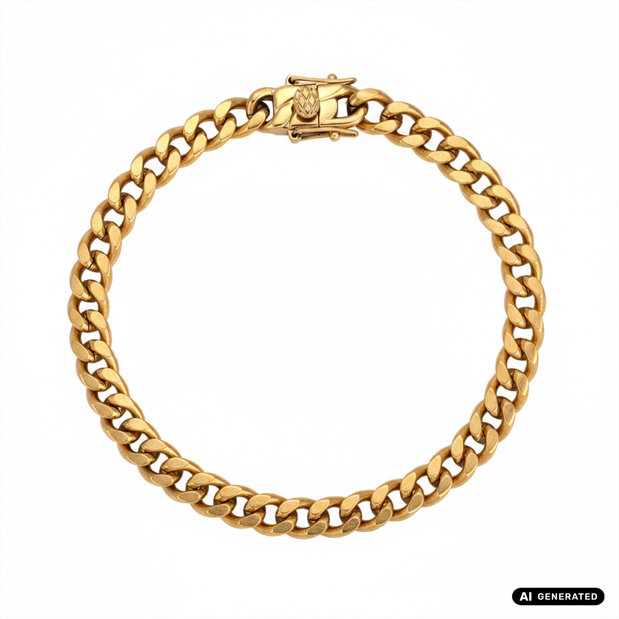 6mm Miami Cuban link Armband aus Edelstahl vergoldet