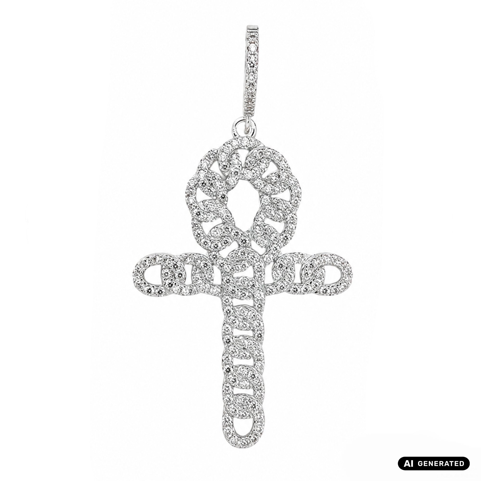 Kreuz Anhänger iced out aus 925 Sterlingsilber