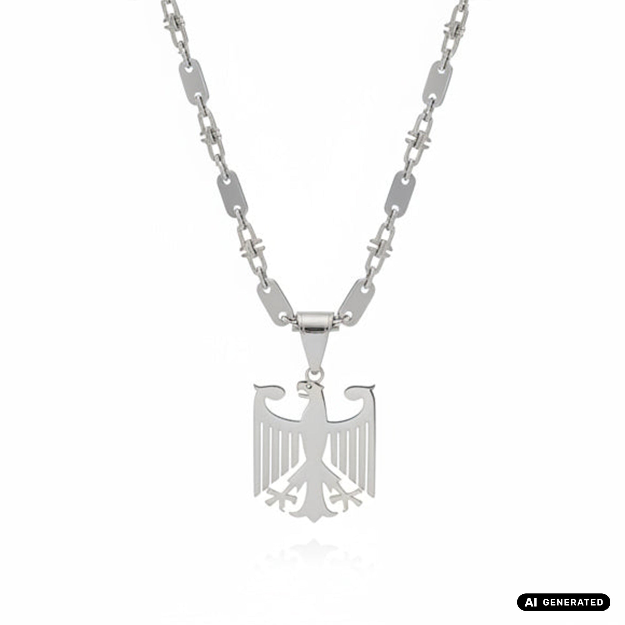 Set - Deutscher Adler + 5mm Plattenkette aus Edelstahl