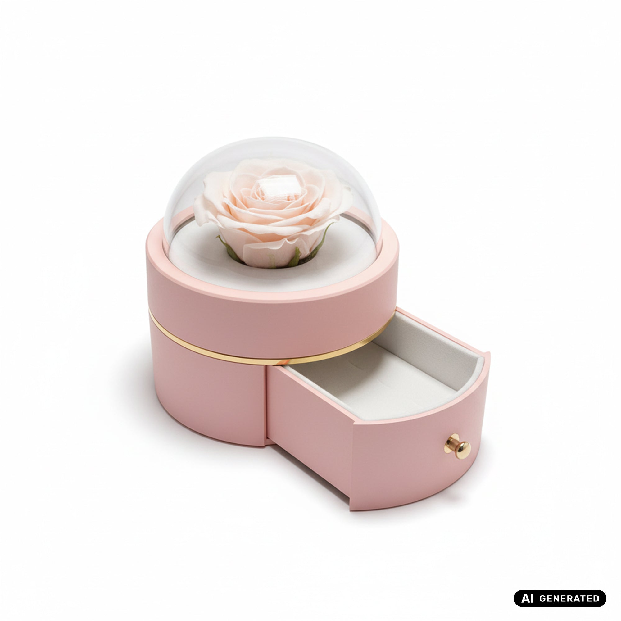 Schmuckbox Geschenkbox mit Rose in rosa